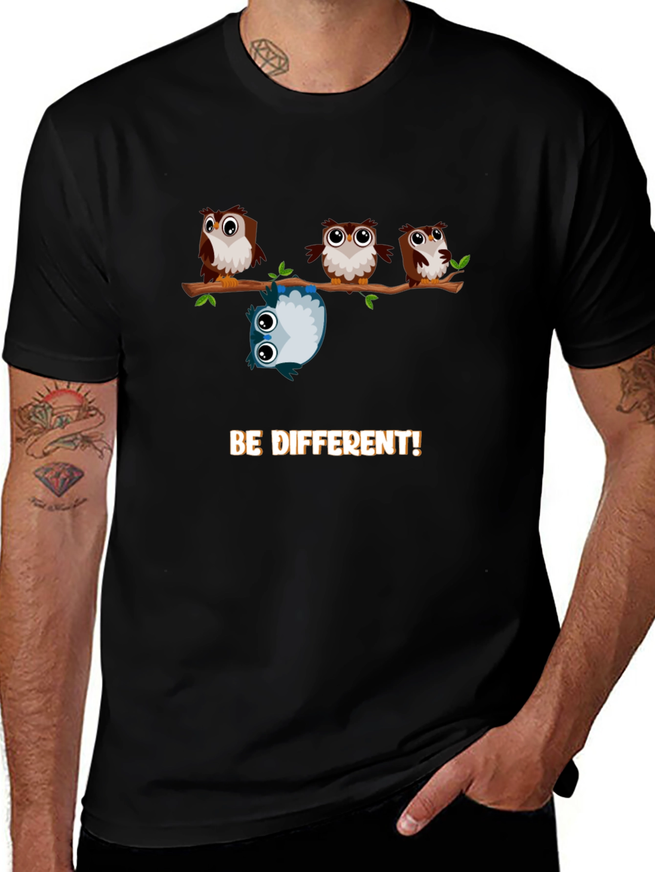 Be Different Owl Graphic T-Shirt