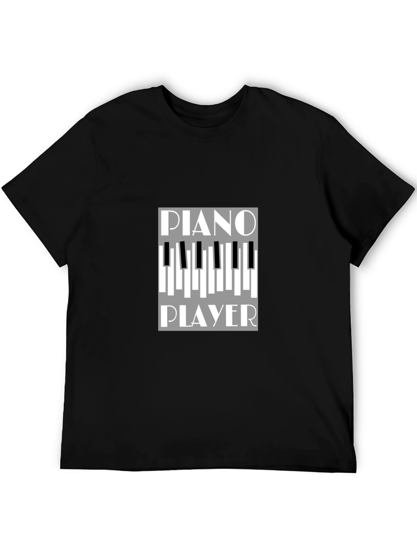 Piano Player Graphic Tee - Black Cotton T-Shirt
