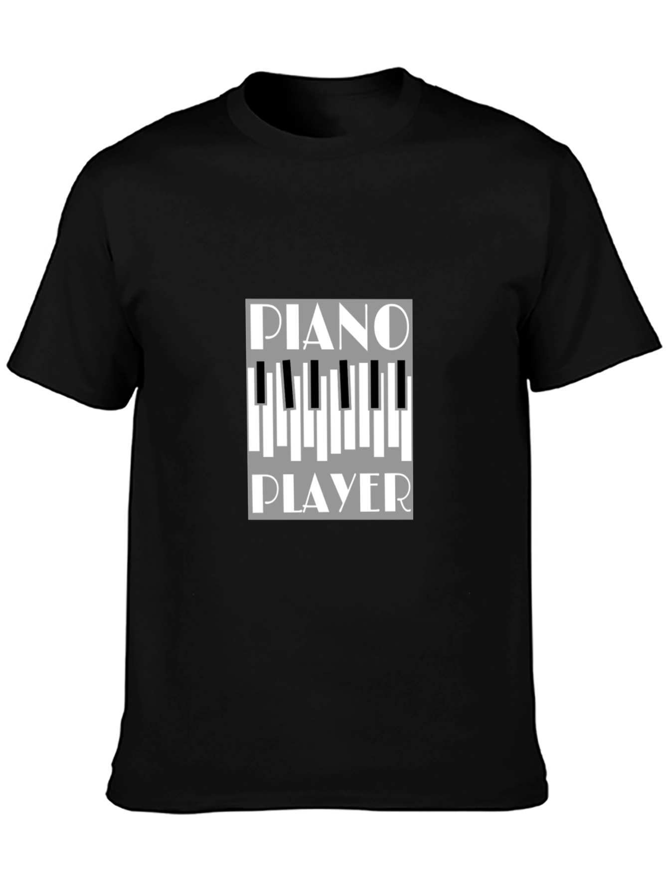 Piano Player Graphic Tee - Black Cotton T-Shirt