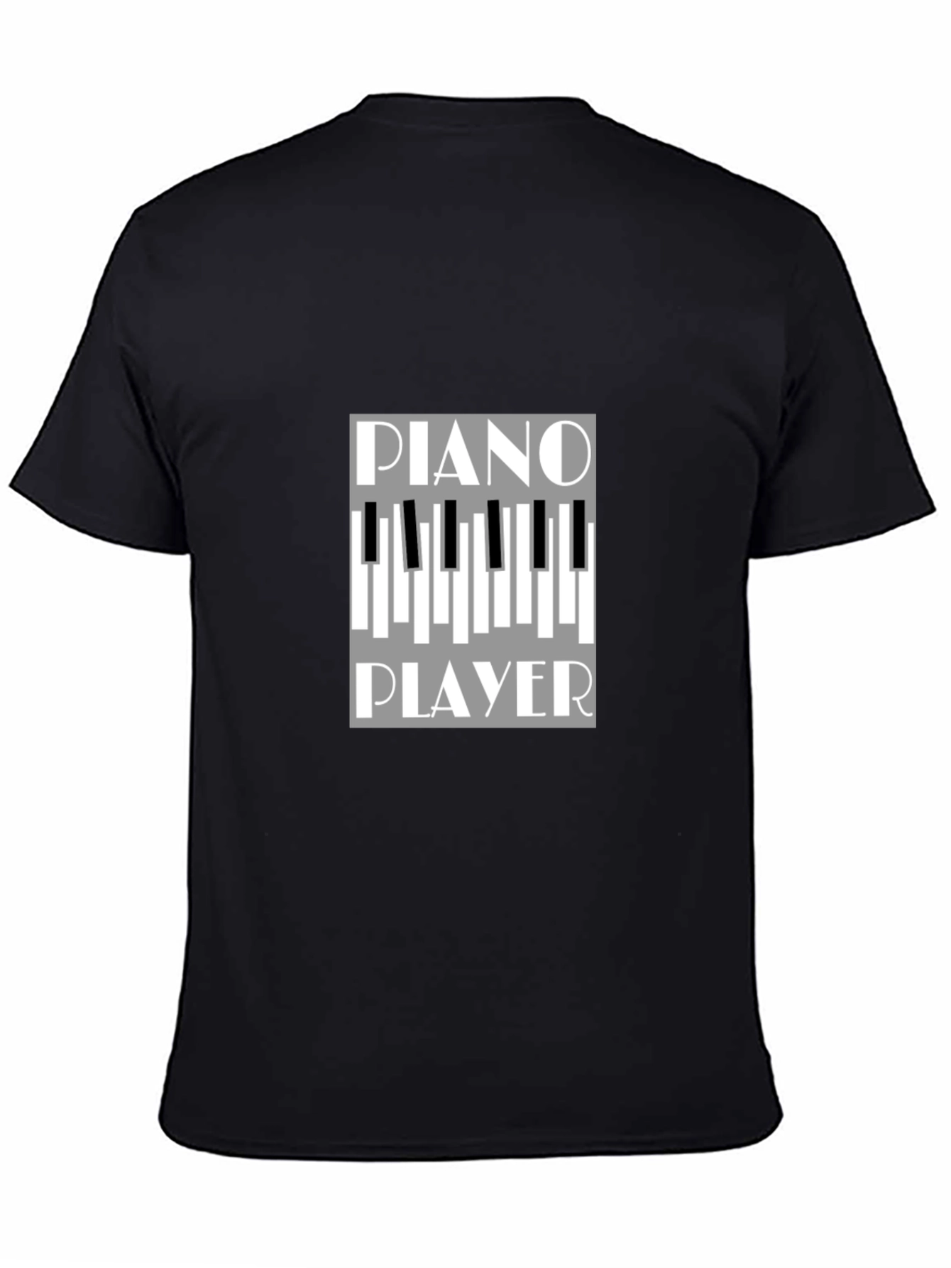 Piano Player Graphic Tee - Black Cotton T-Shirt