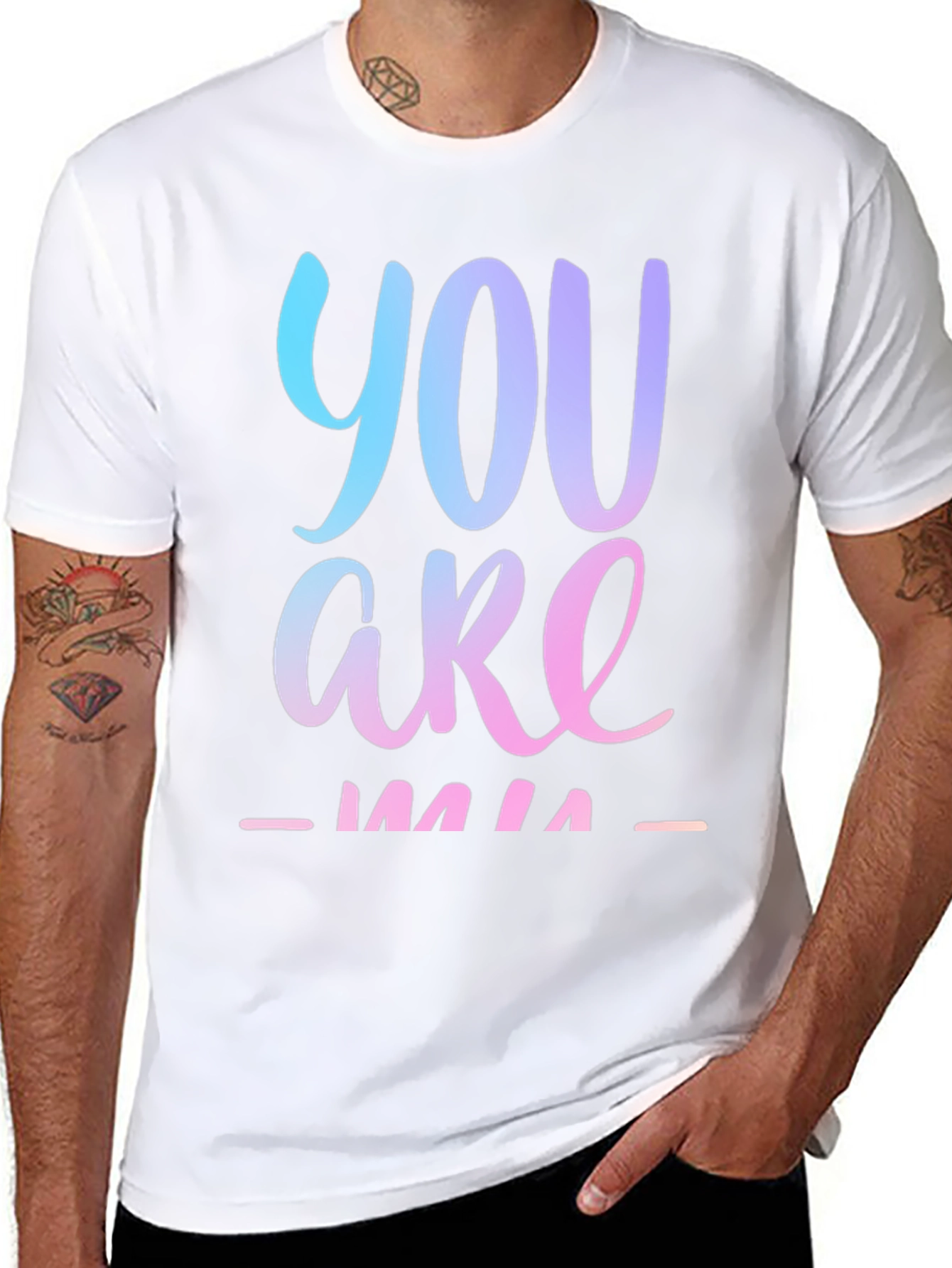 You Are Mine Gradient Graphic Tee - Black