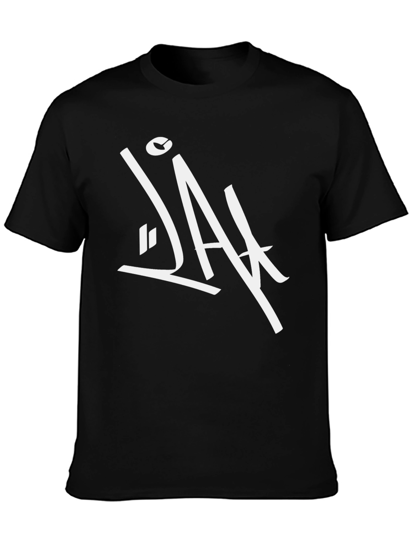 Modern Graphic Tee - Black with White Logo Design