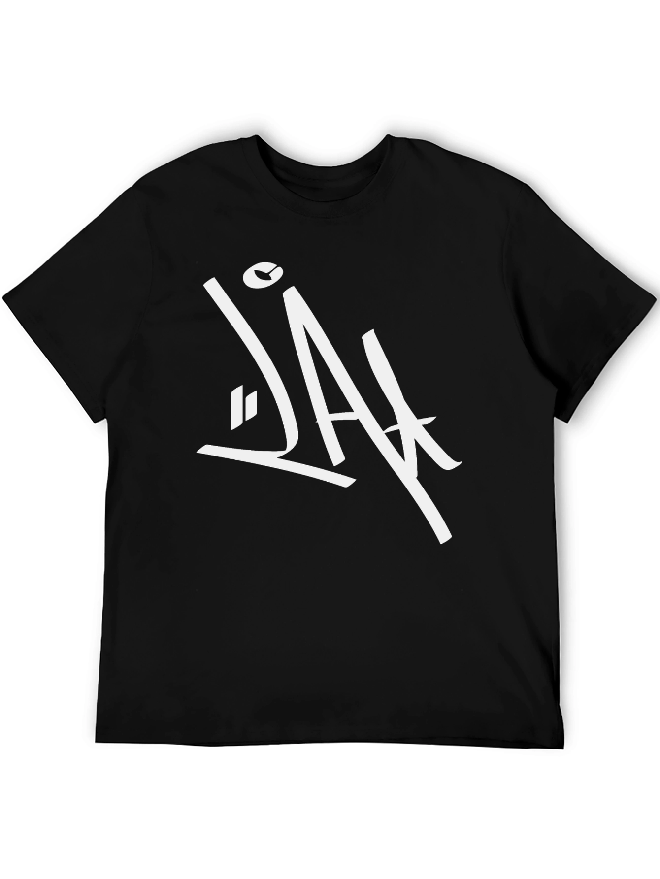 Modern Graphic Tee - Black with White Logo Design