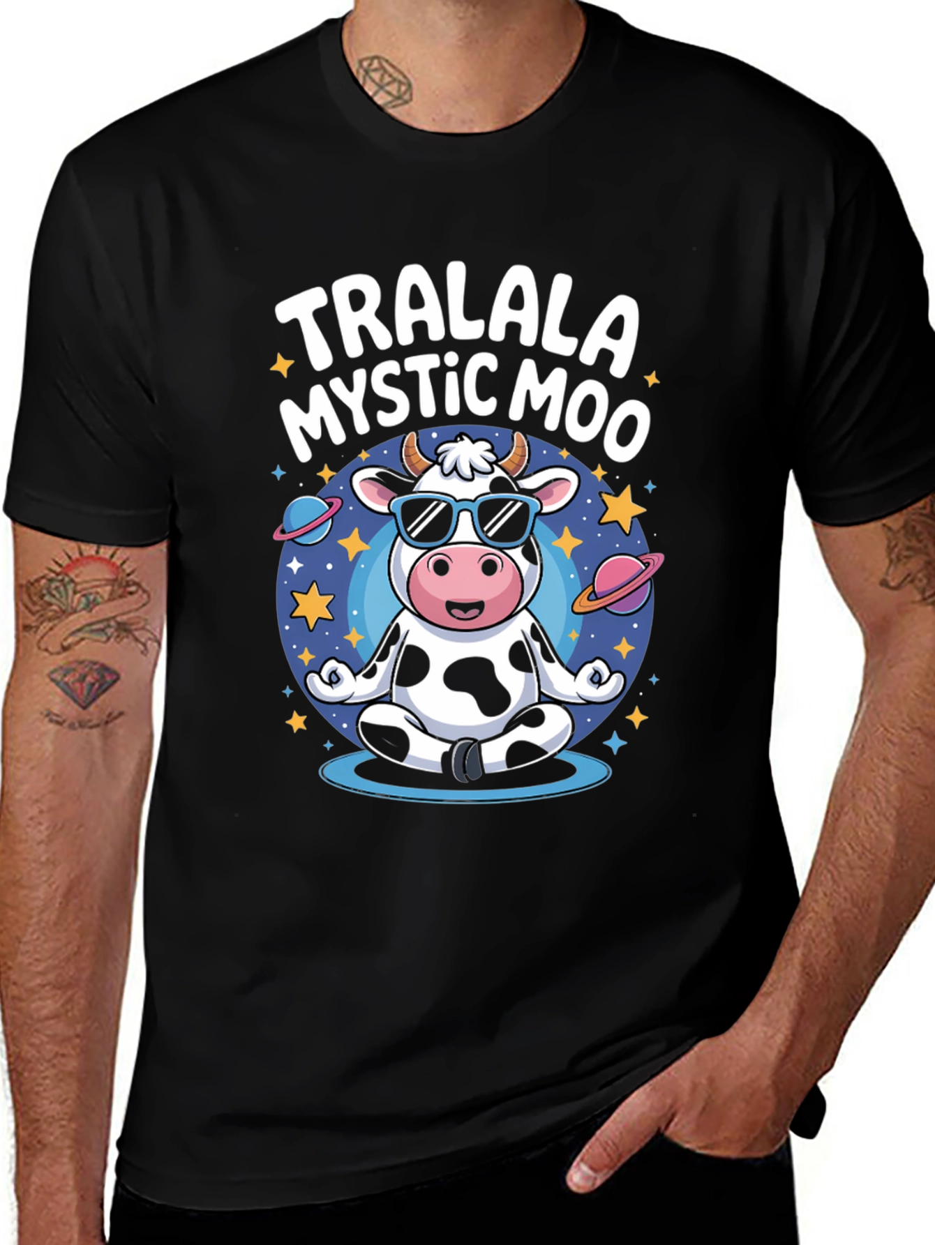 TralaLa Mystic Moo Black T-Shirt