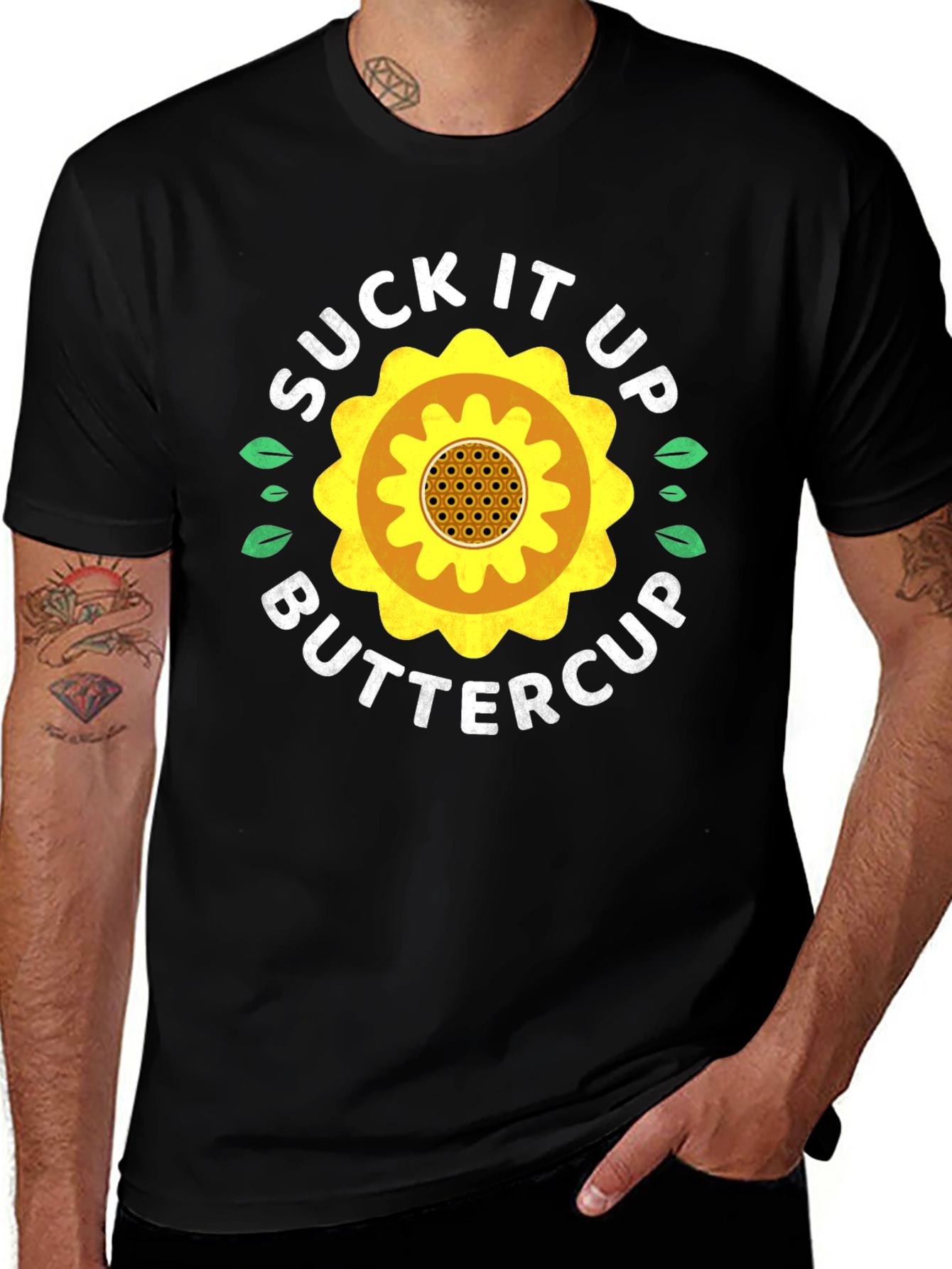 Suck It Up Buttercup Sunflower Graphic Tee