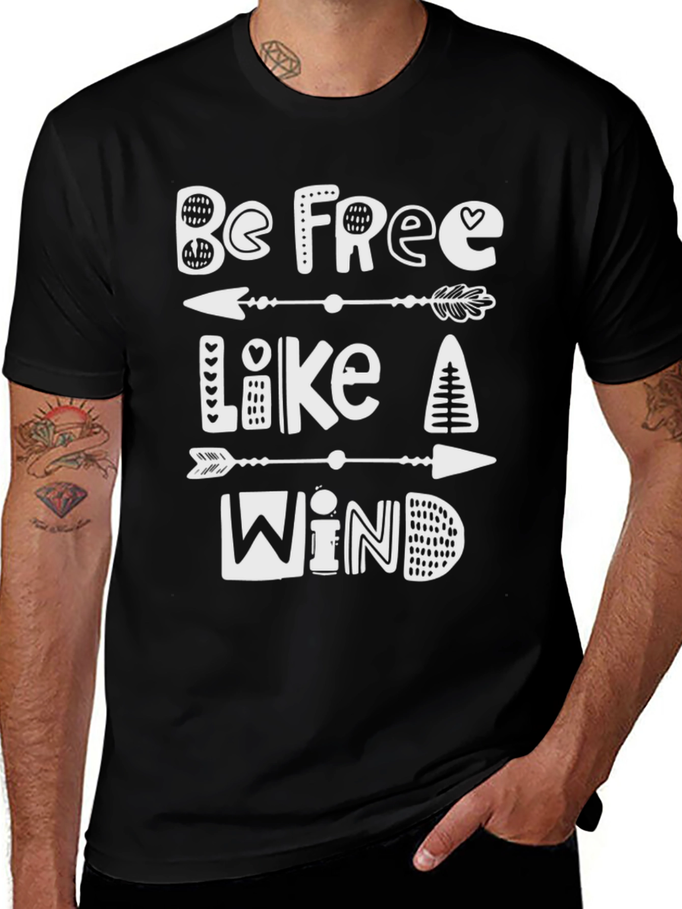 Be Free Like A Wind T-Shirt - Black