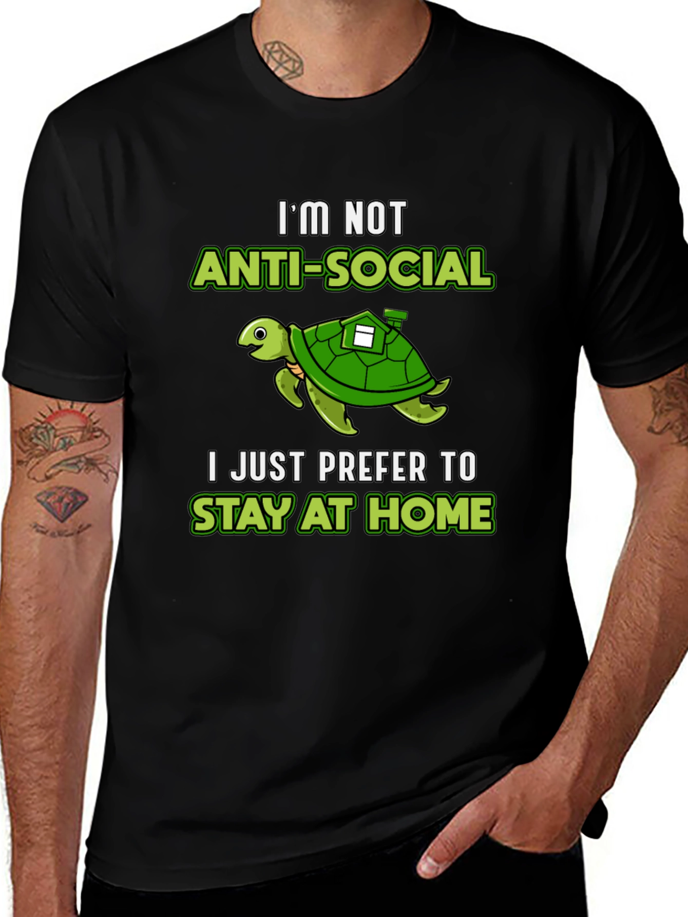 Introvert Turtle Graphic T-Shirt - Stay at Home Club