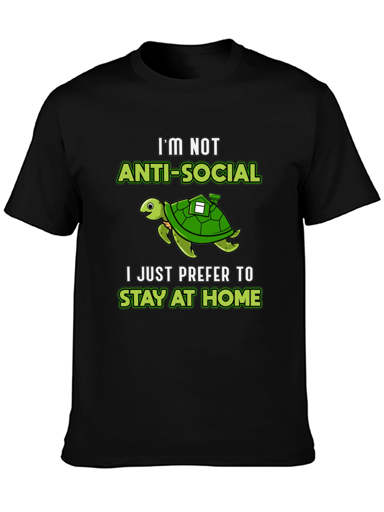 Introvert Turtle Graphic T-Shirt - Stay at Home Club