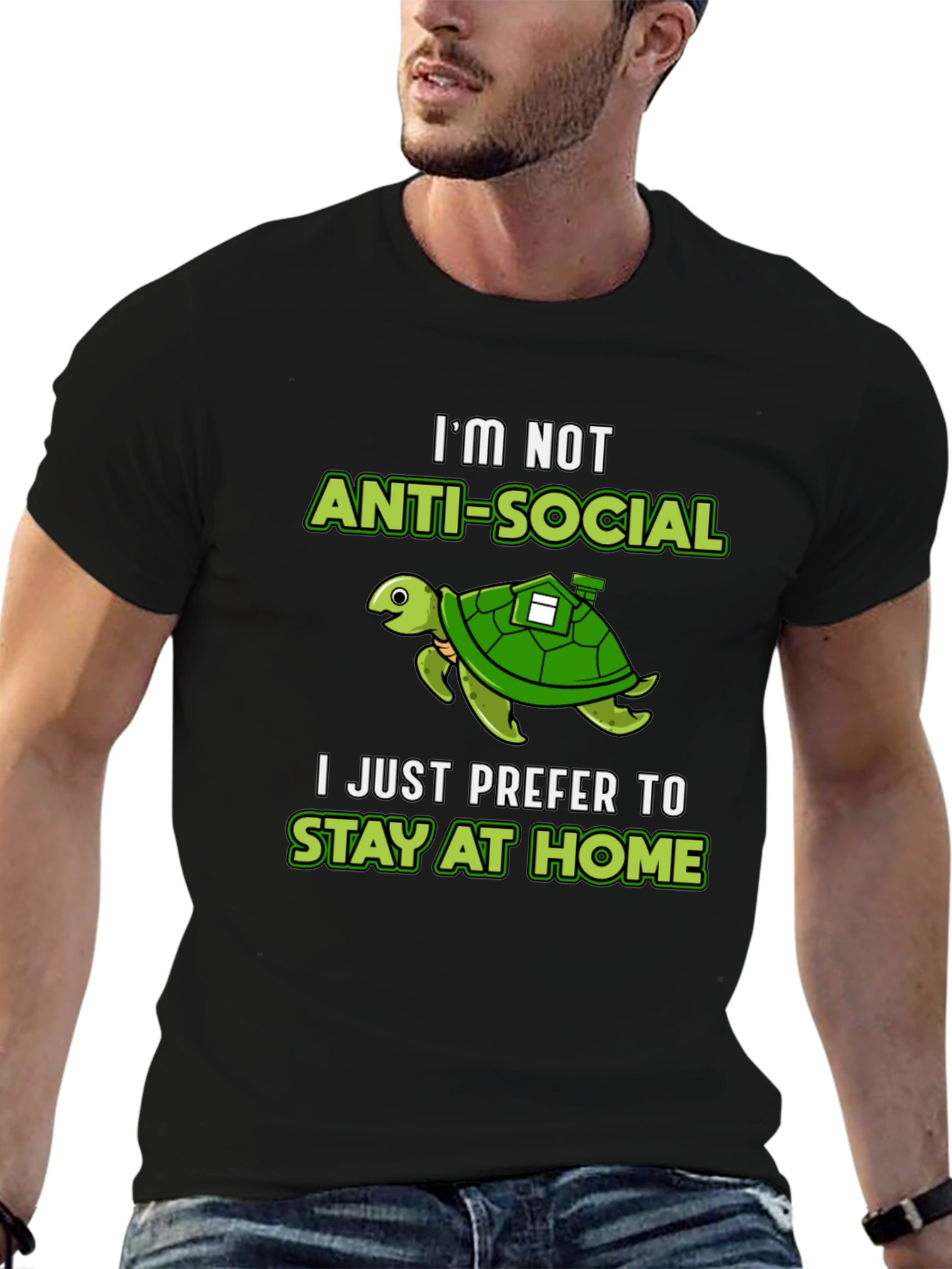 Introvert Turtle Graphic T-Shirt - Stay at Home Club