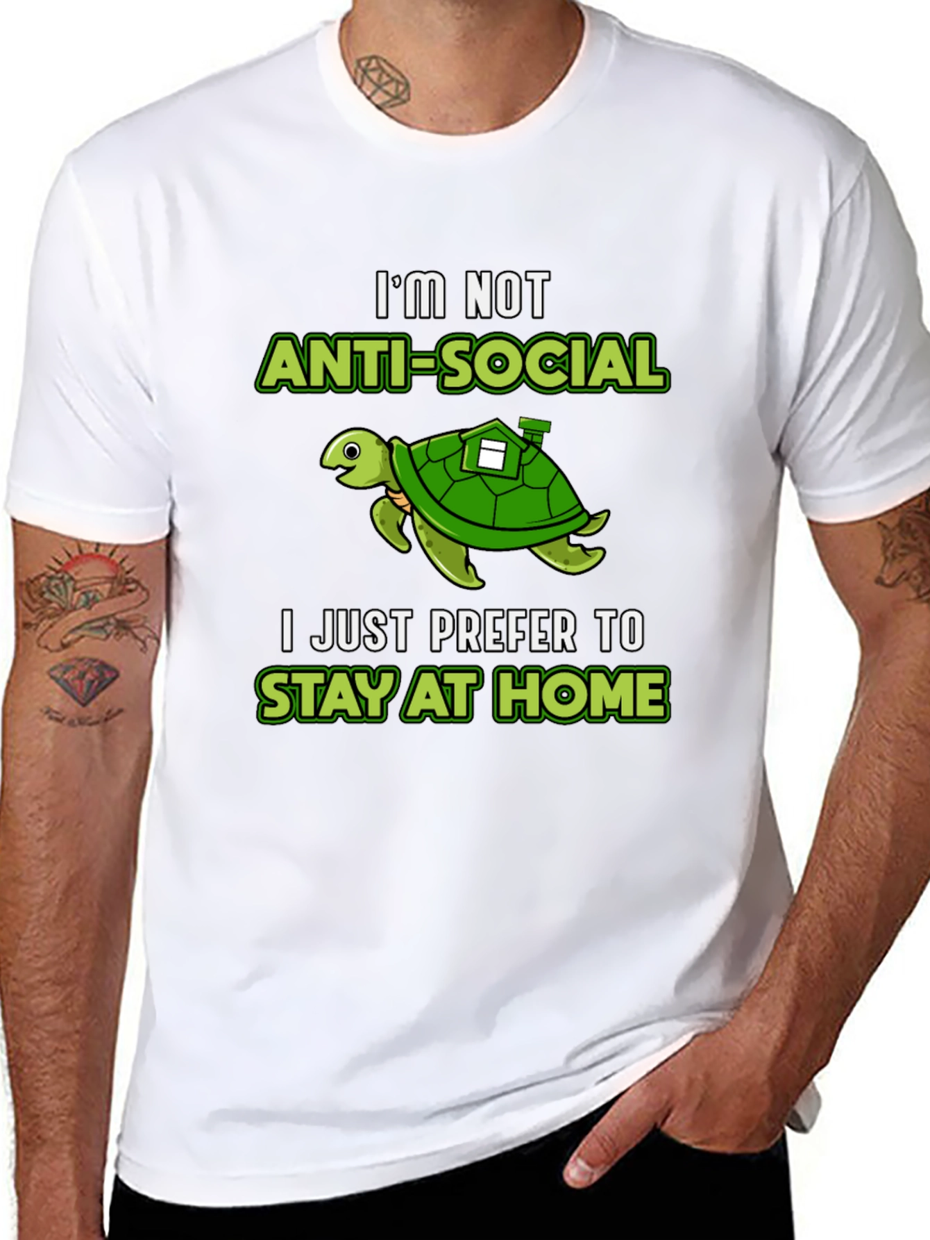Introvert Turtle Graphic T-Shirt - Stay at Home Club
