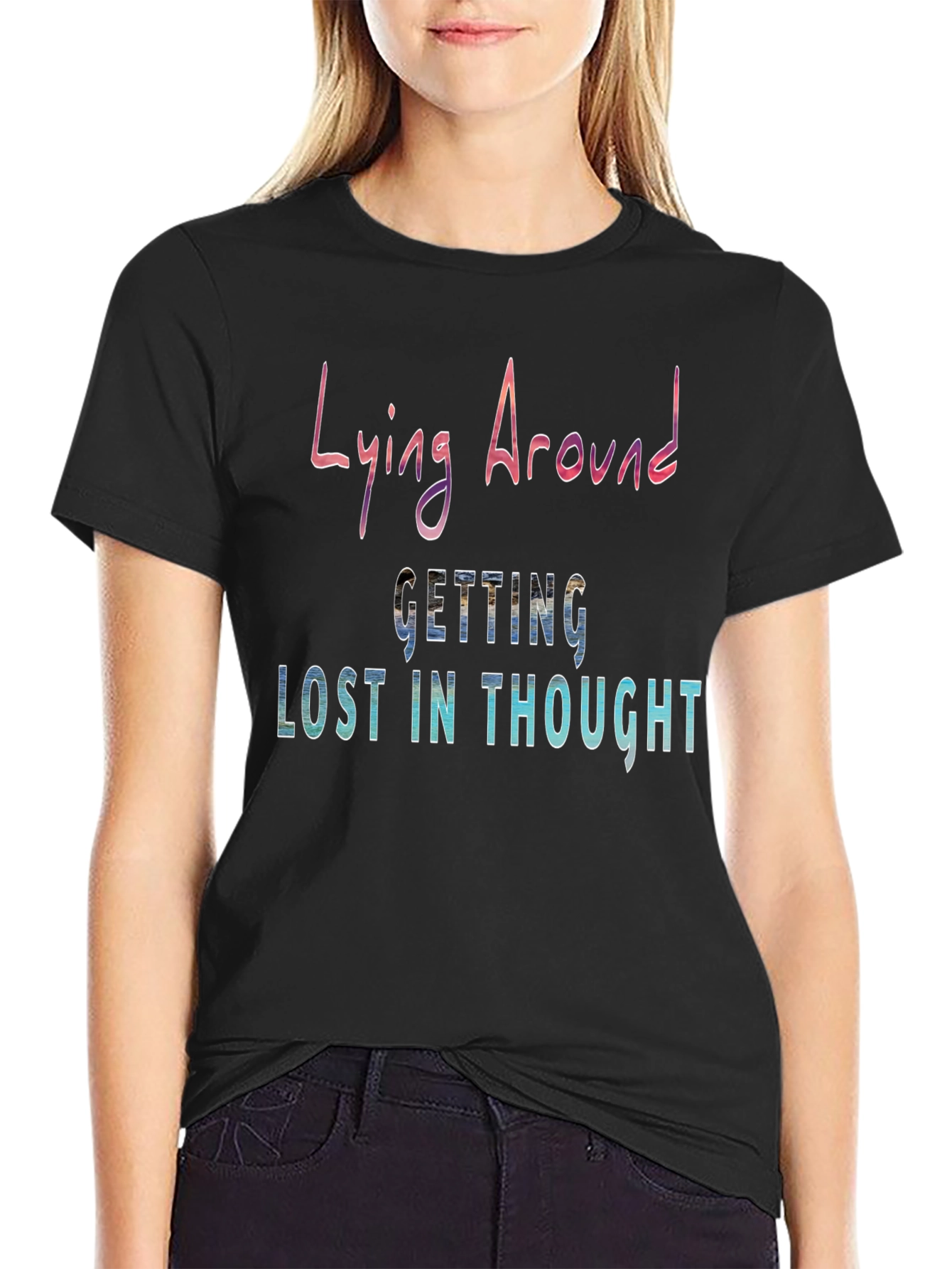 Lying Around Lost in Thought Graphic Tee