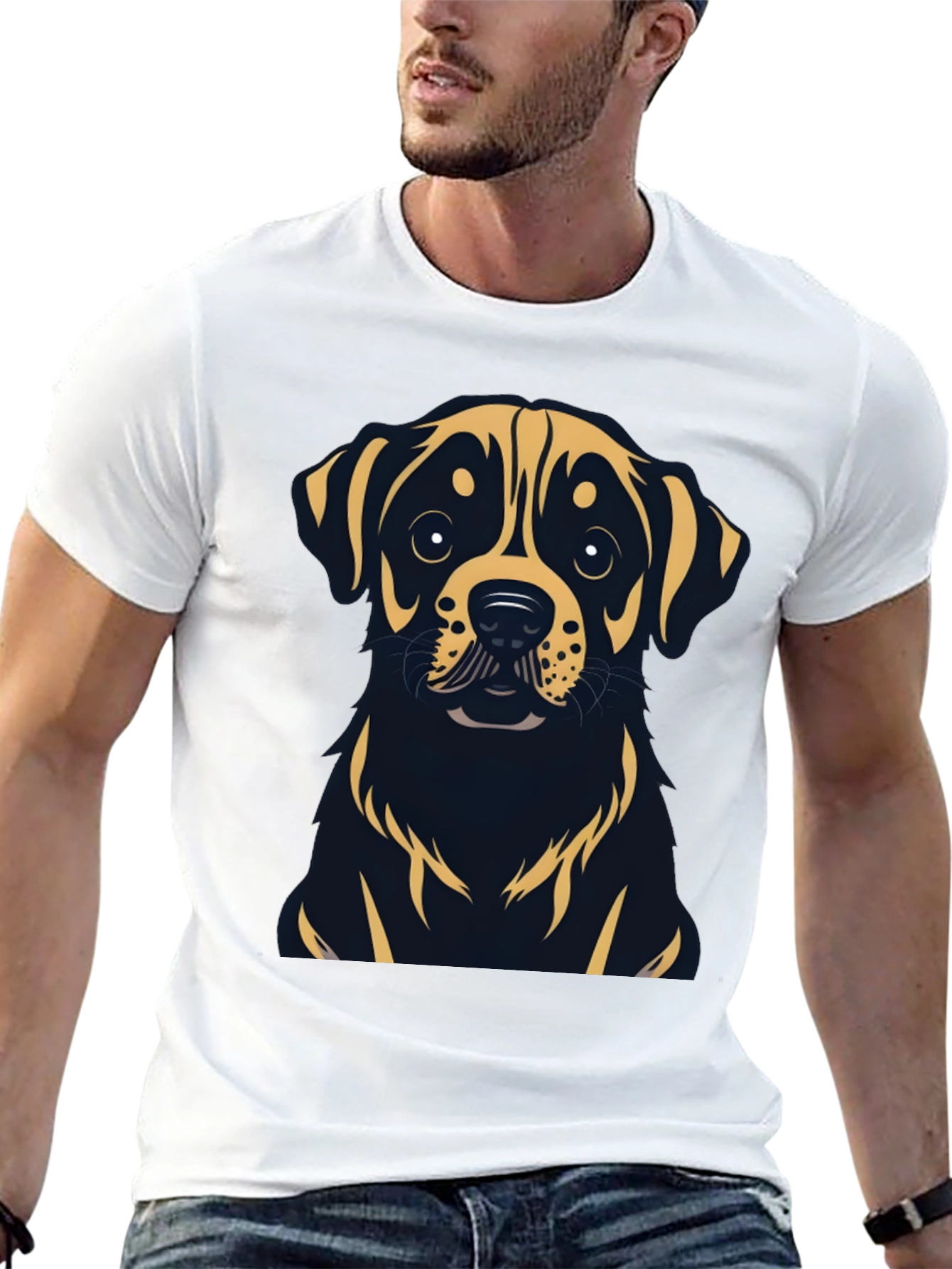 Rottweiler Dog Graphic T-Shirt - Black
