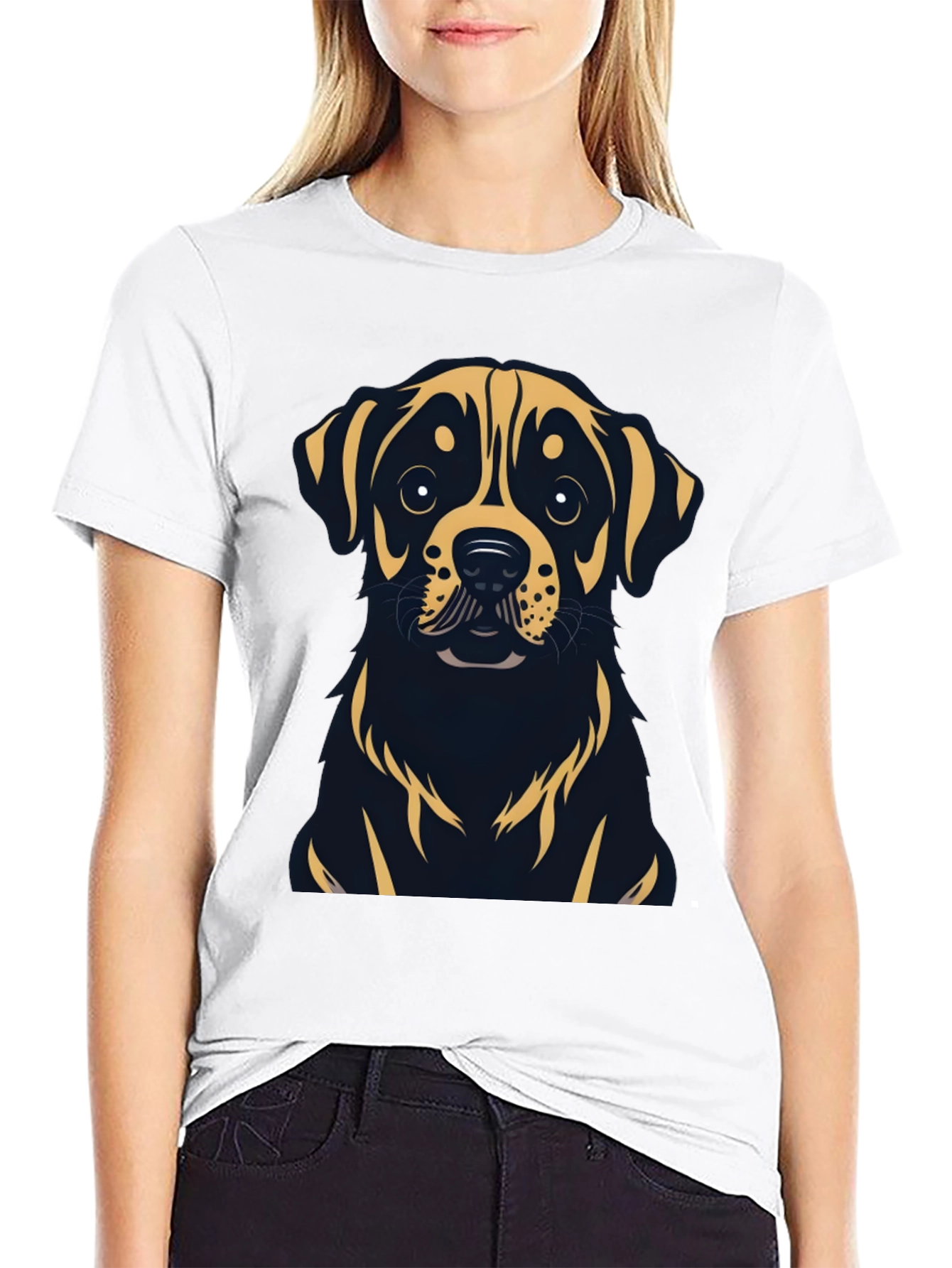 Rottweiler Dog Graphic T-Shirt - Black