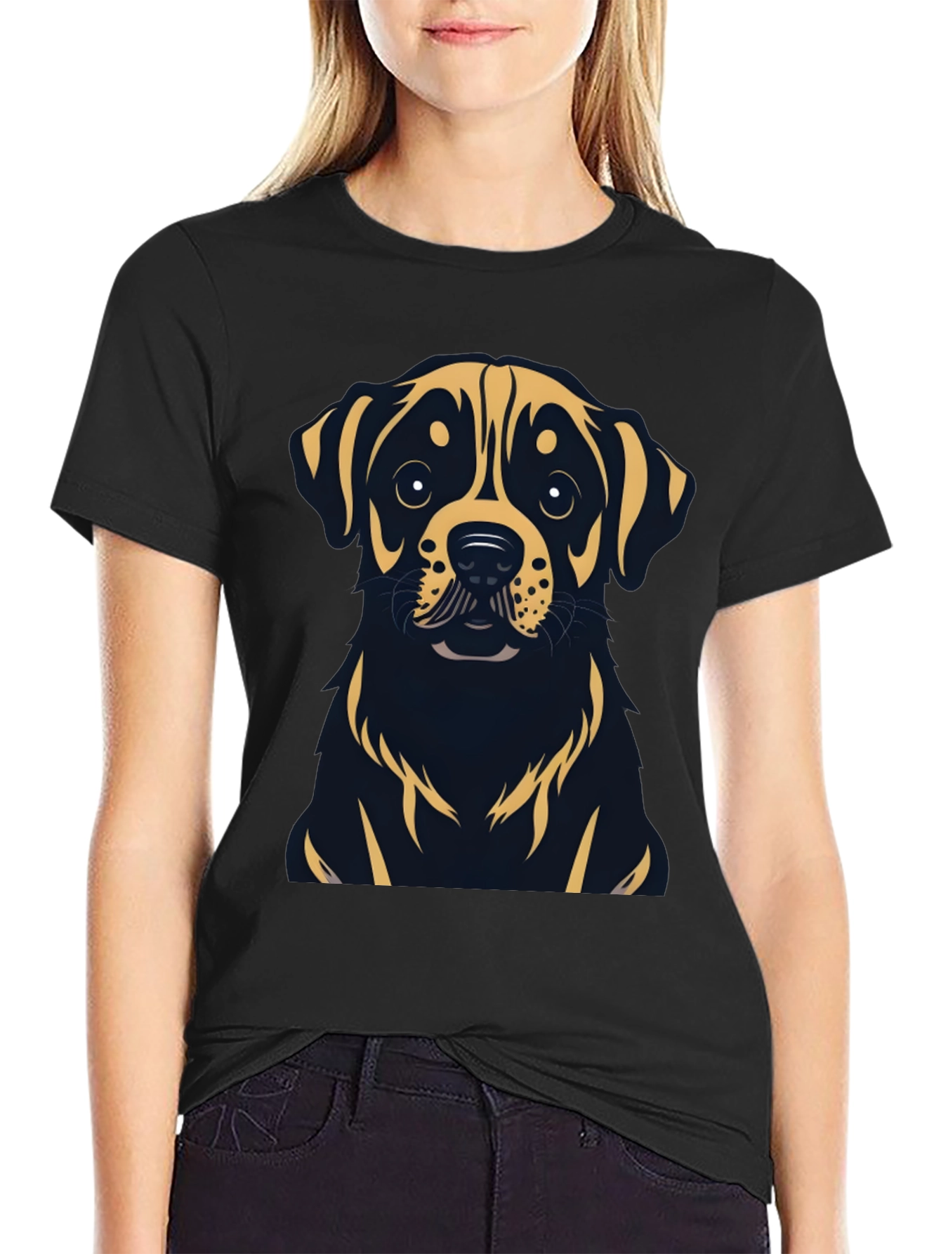Rottweiler Dog Graphic T-Shirt - Black