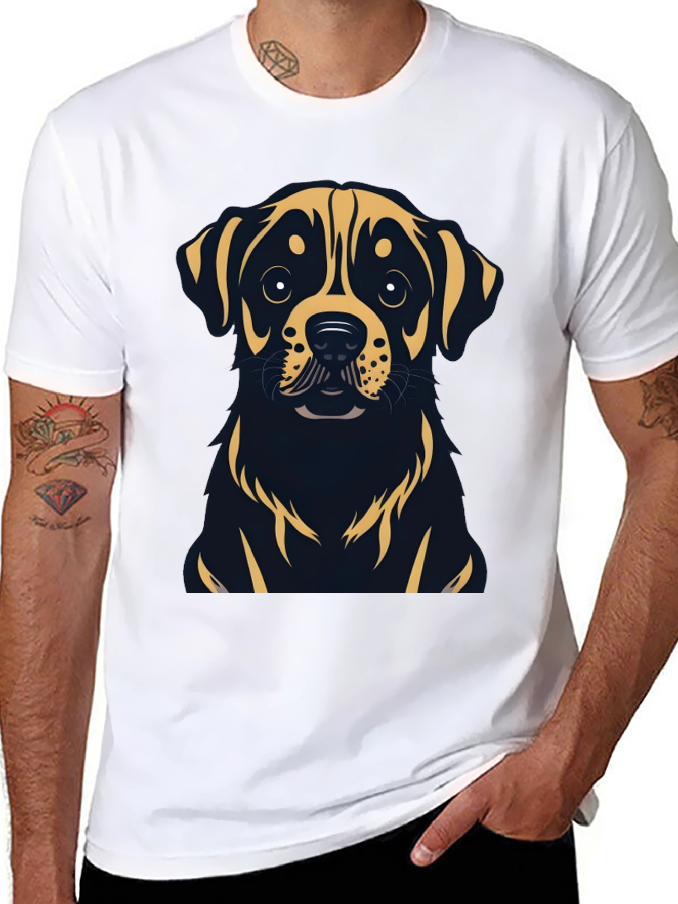 Rottweiler Dog Graphic T-Shirt - Black