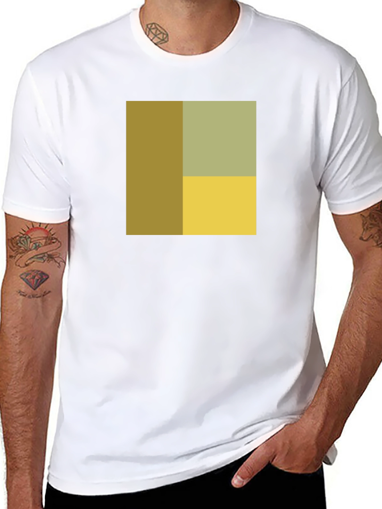 Abstract Block Print Tee - Soft Cotton Blend