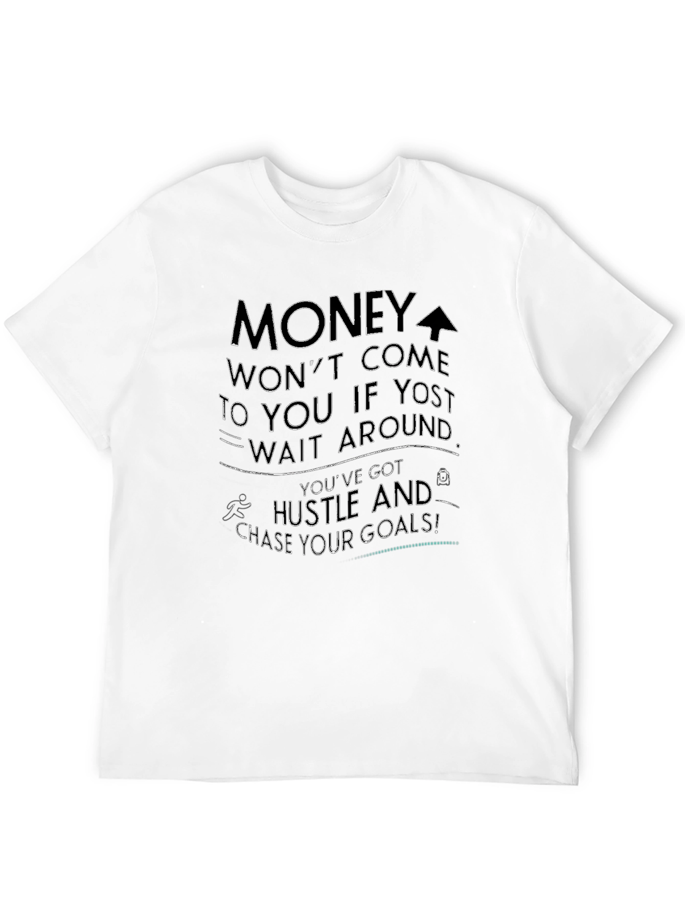 Motivational Black T-Shirt Hustle For Goals