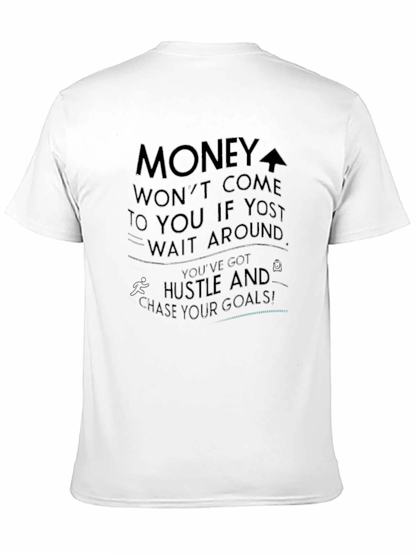 Motivational Black T-Shirt Hustle For Goals