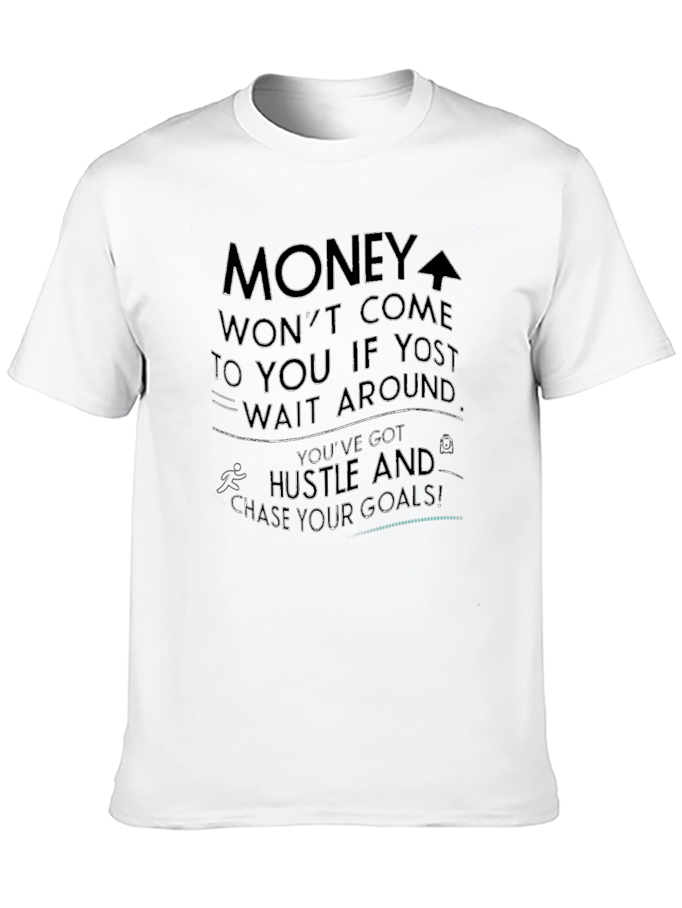 Motivational Black T-Shirt Hustle For Goals