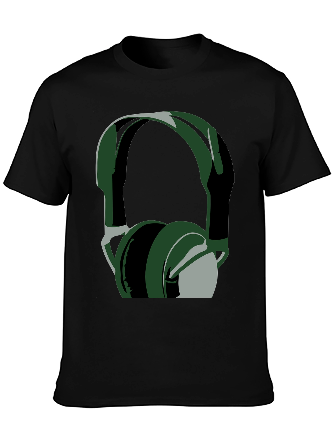 Graphic T-Shirt - Green Headphone Design