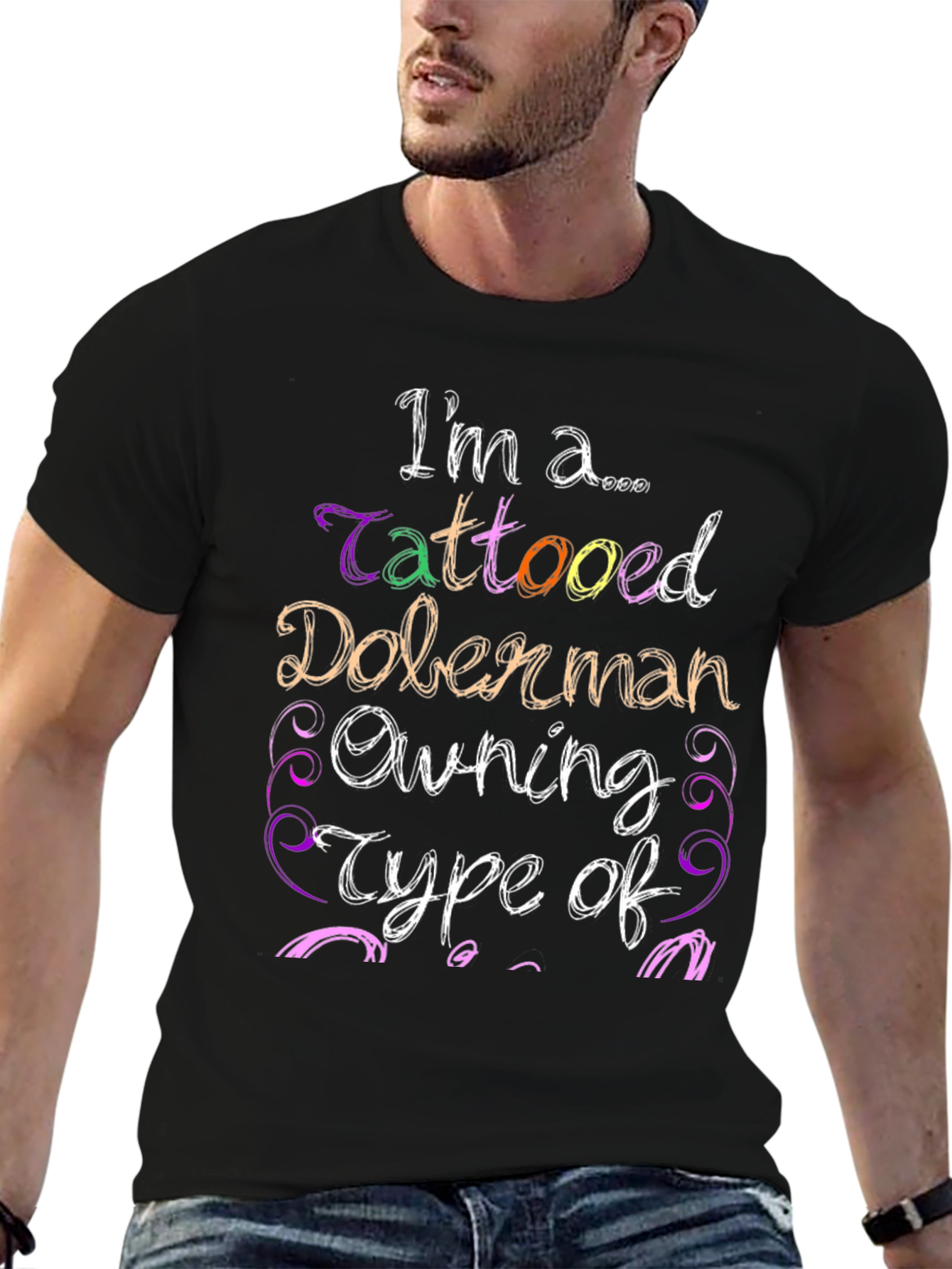 Tattooed Doberman Owner Tee - Unique Graphic T-Shirt