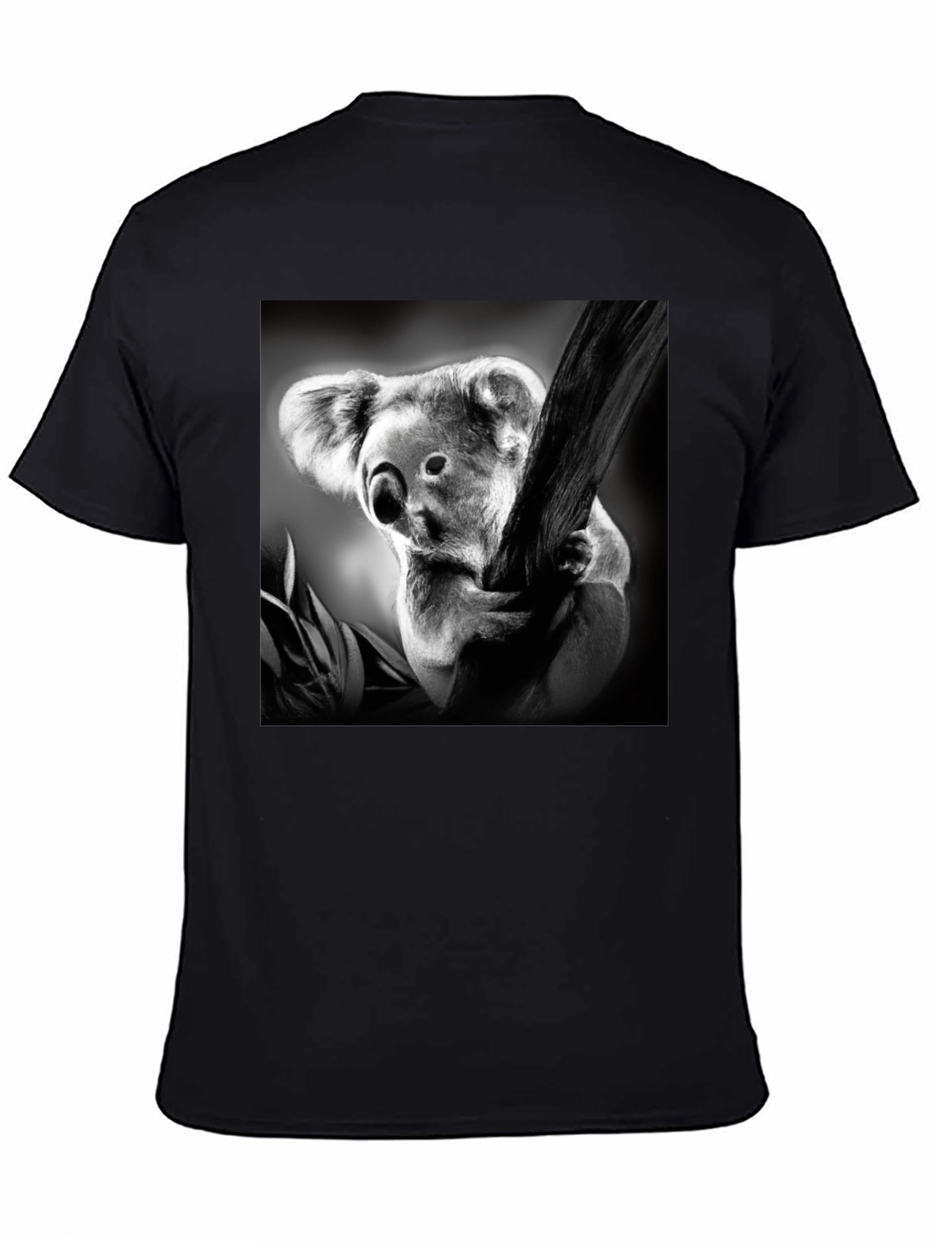 Koala Bear Print Black T-Shirt