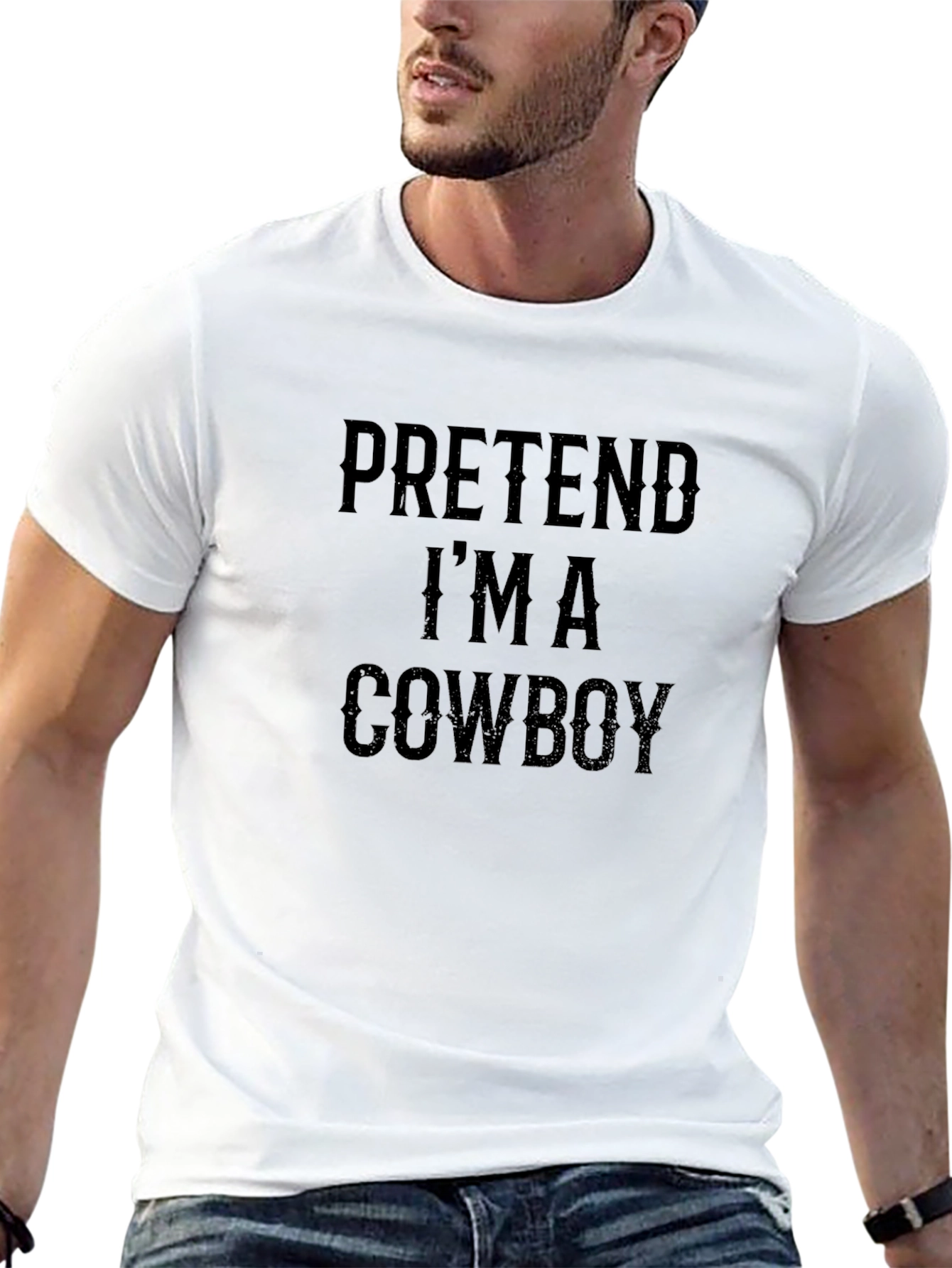 Pretend Im A Cowboy Funny Graphic T-Shirt