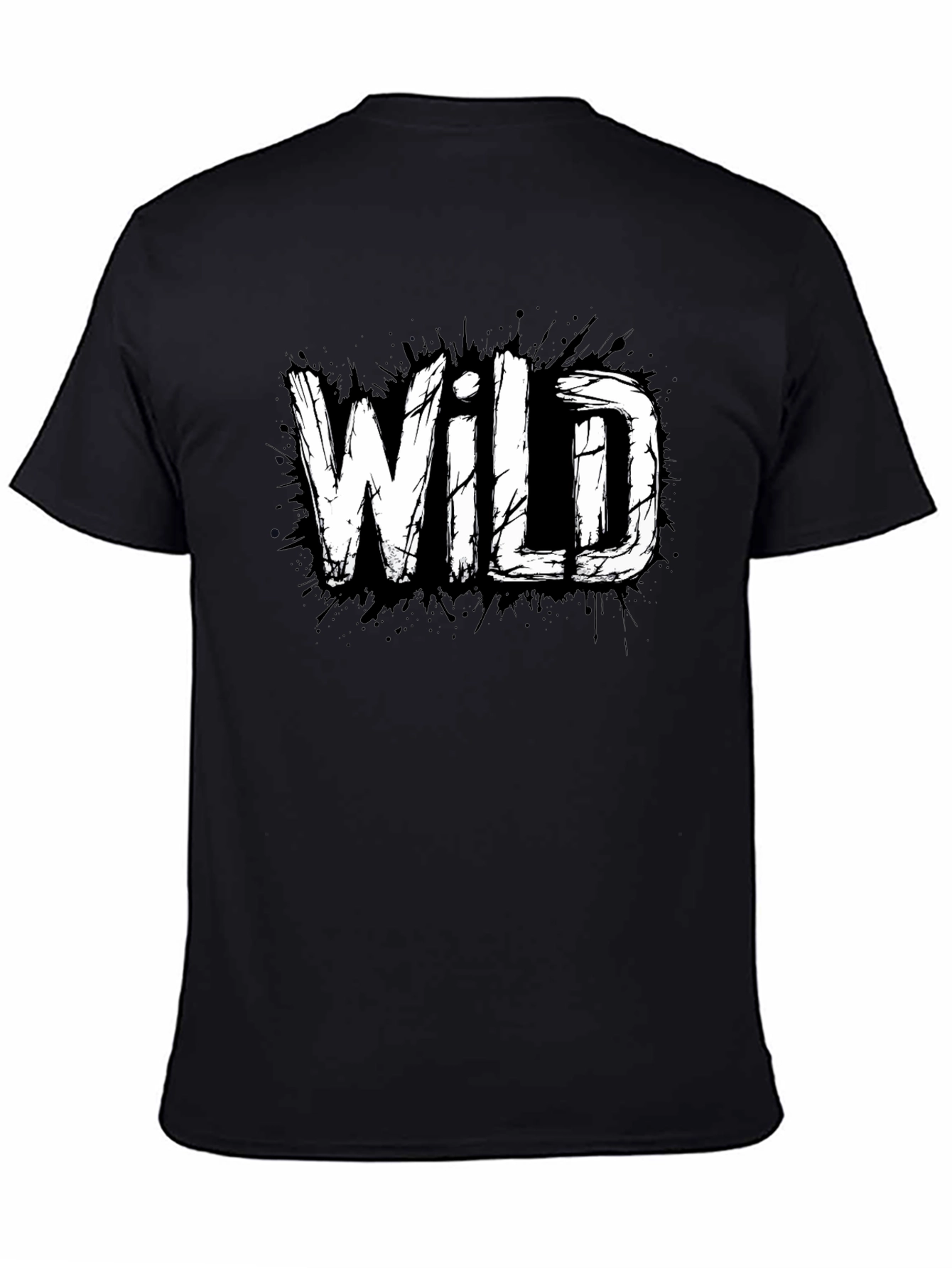 Wild Graphic Print Black T-Shirt