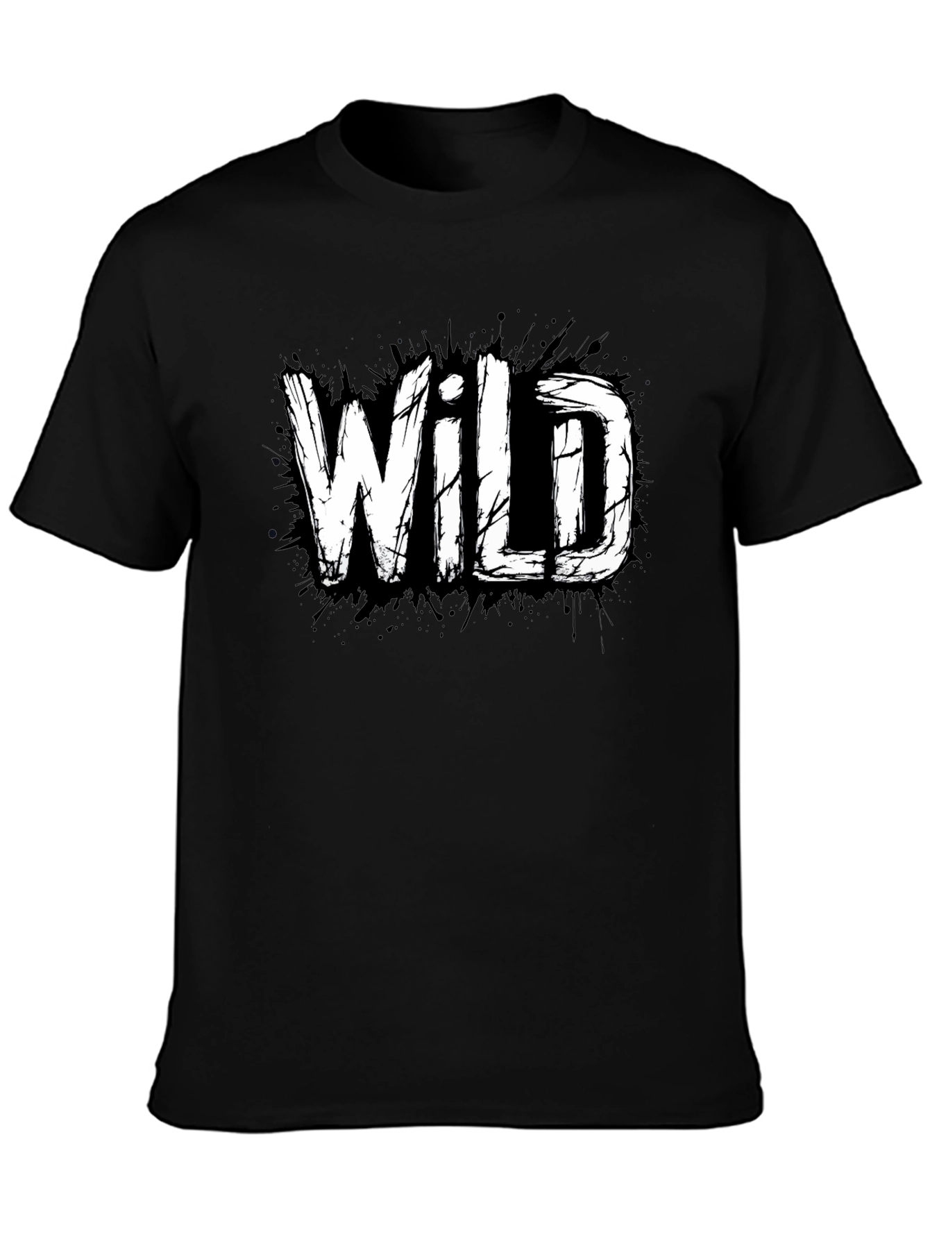 Wild Graphic Print Black T-Shirt