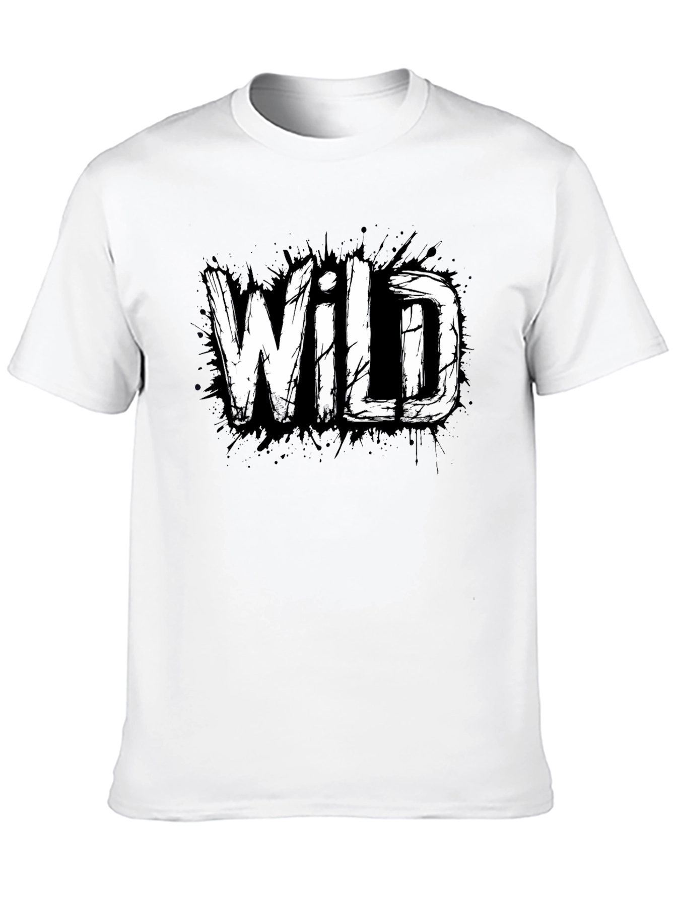 Wild Graphic Print Black T-Shirt