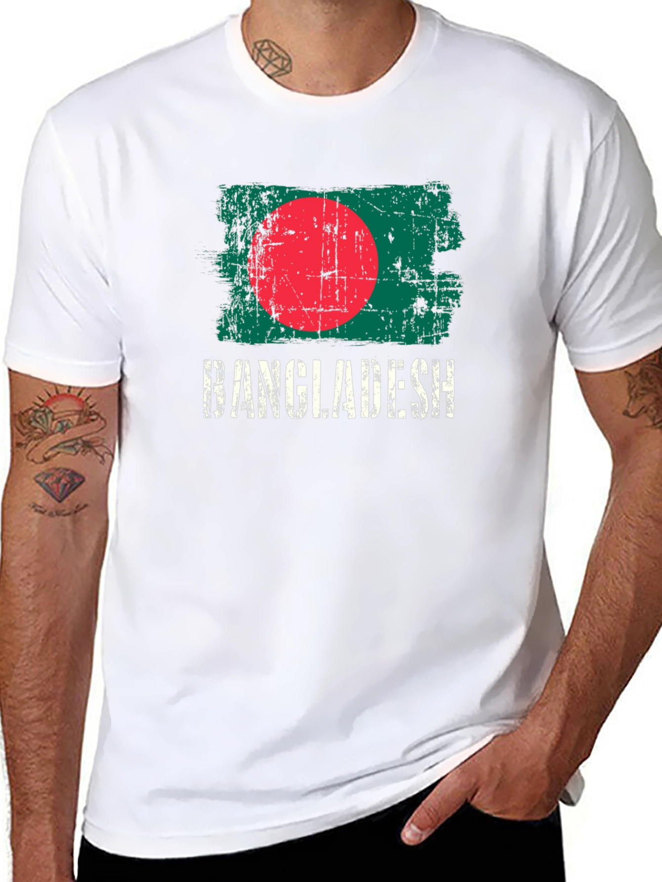 Bangladesh Flag T-Shirt - Grunge Style
