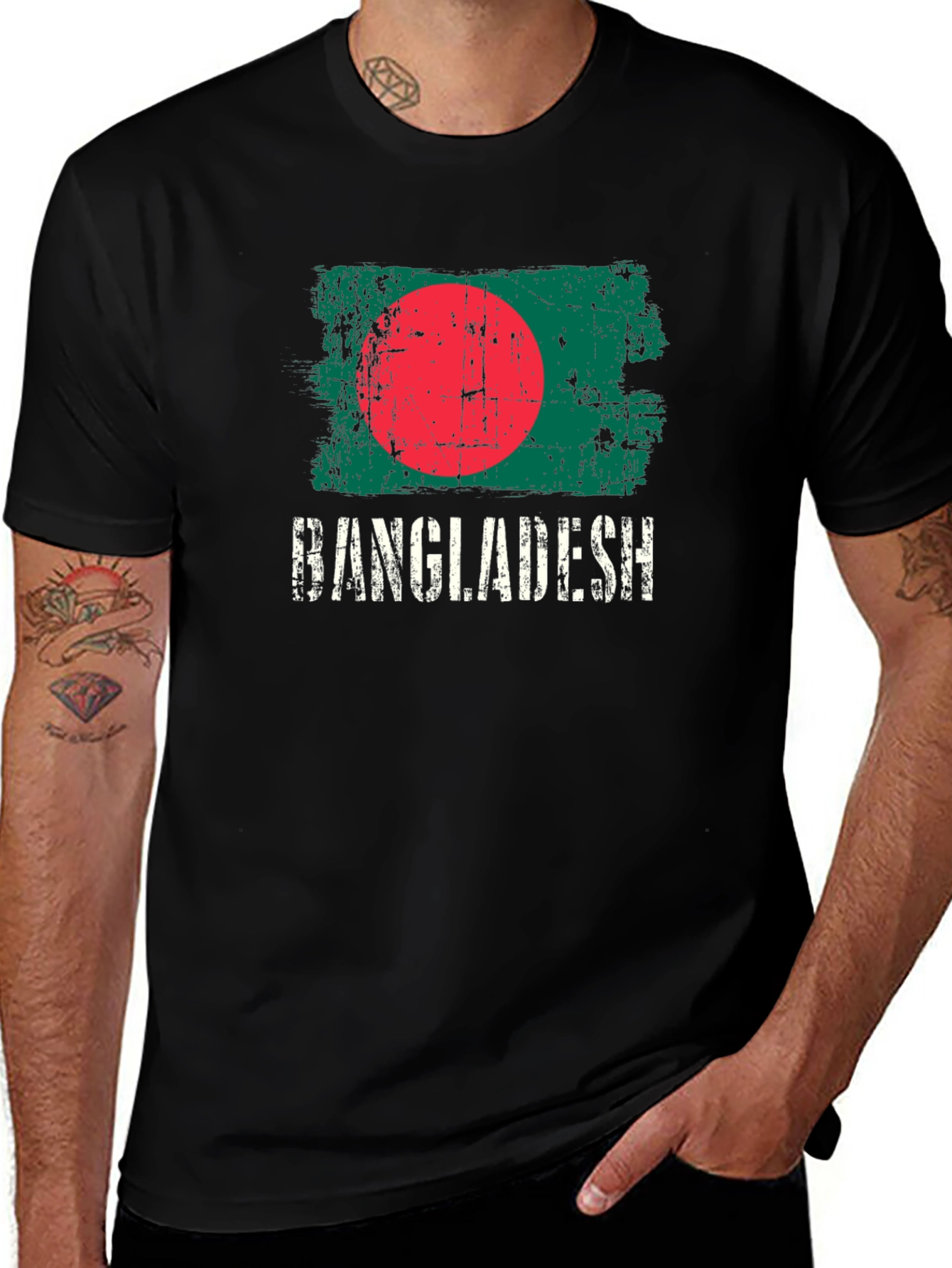 Bangladesh Flag T-Shirt - Grunge Style