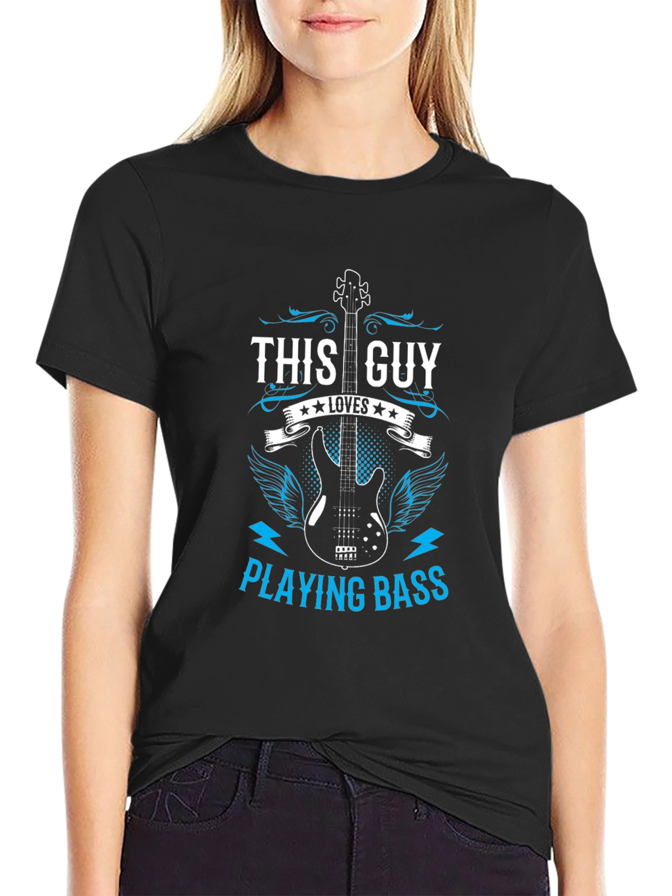 This Guy Loves Playing Bass T-Shirt Music Lover Tee