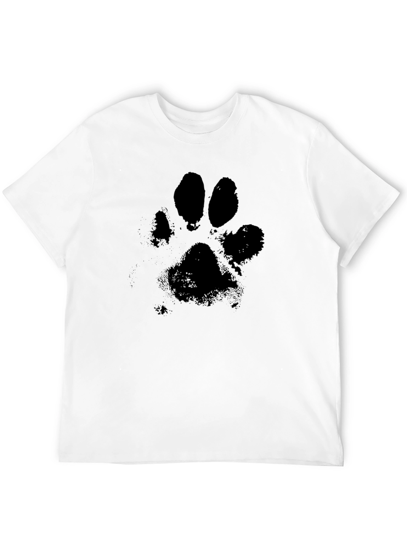 Black T-Shirt with Paw Print Graphic
