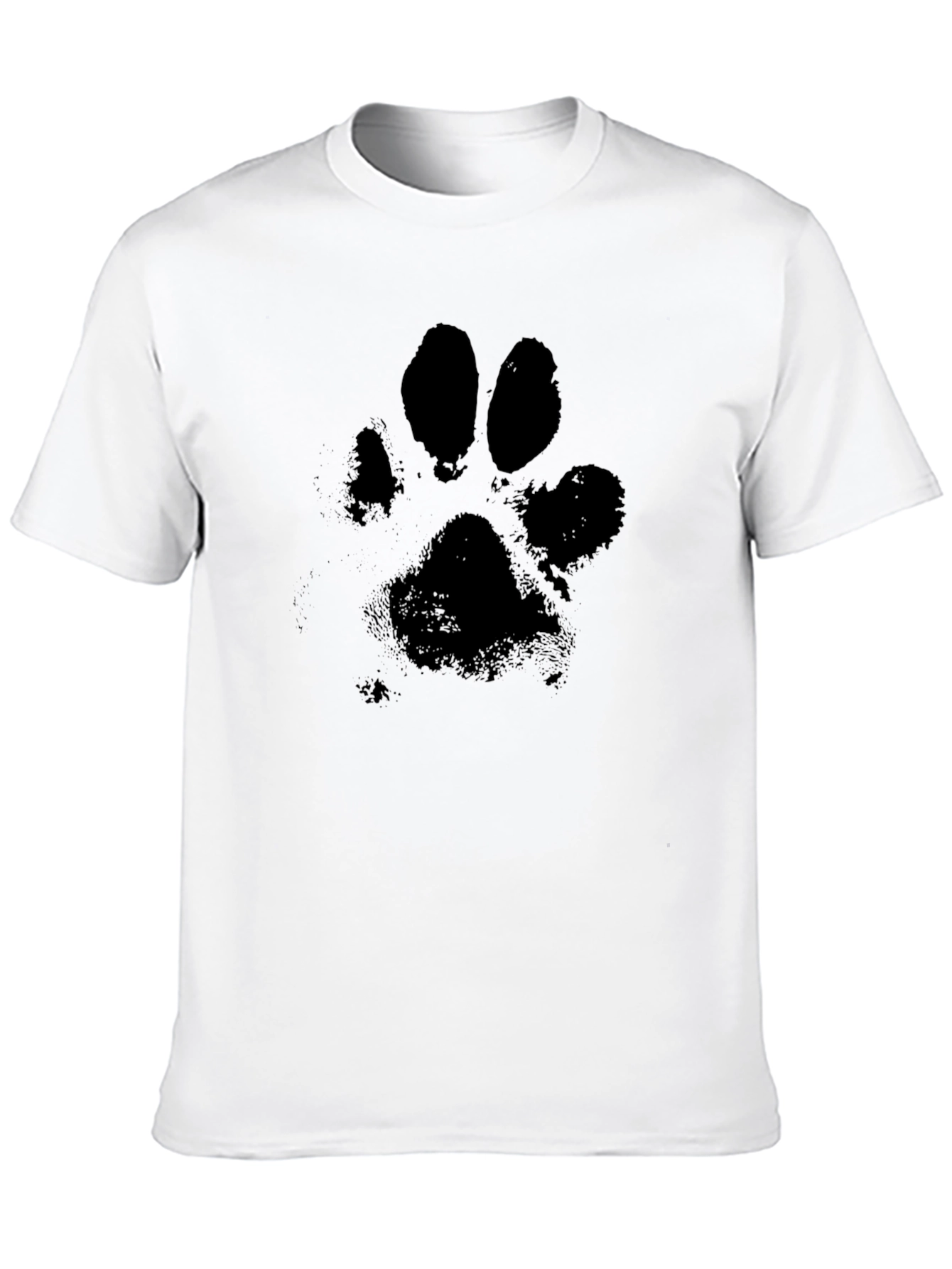 Black T-Shirt with Paw Print Graphic