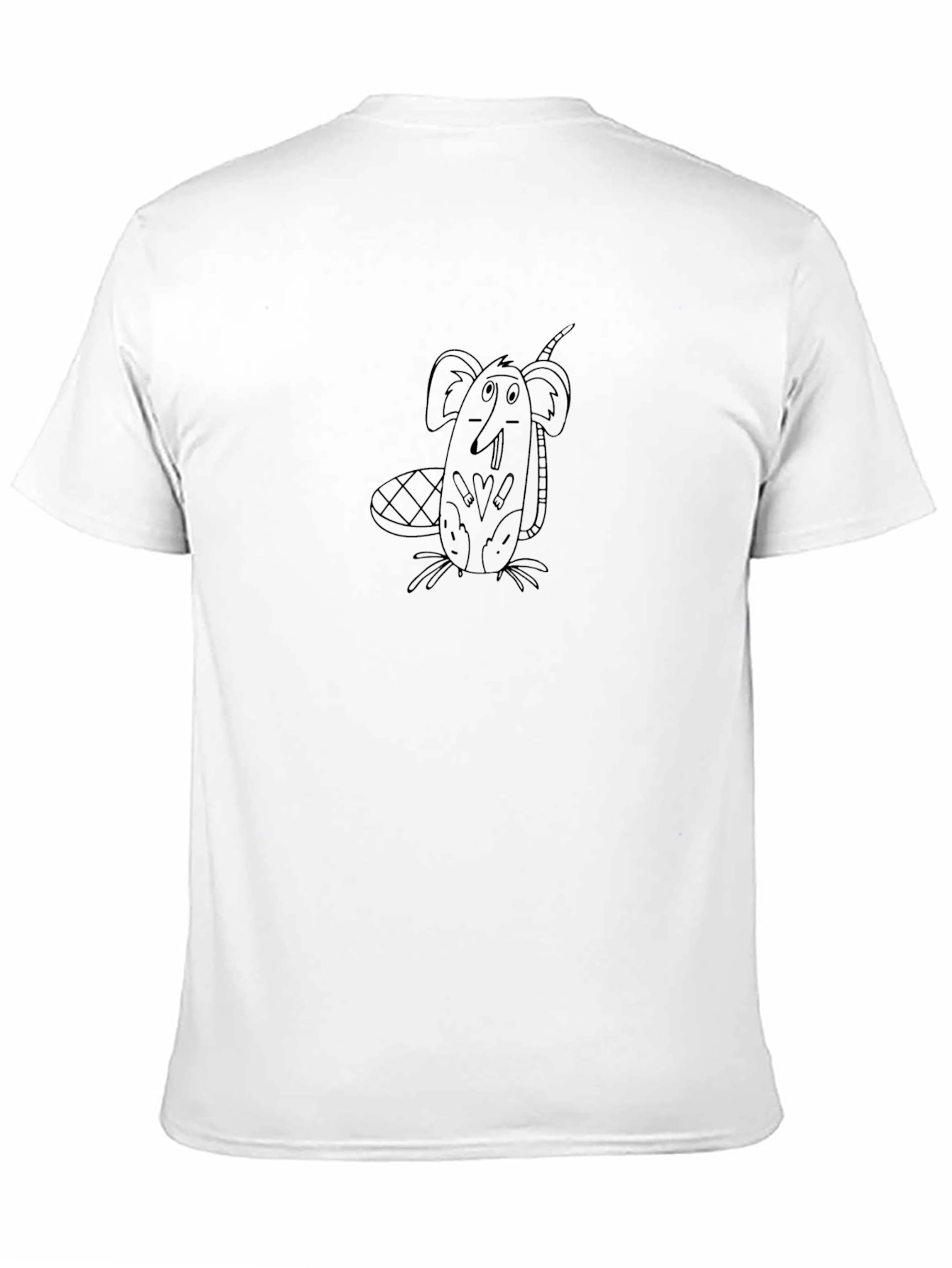 Black Beaver Cartoon T-Shirt