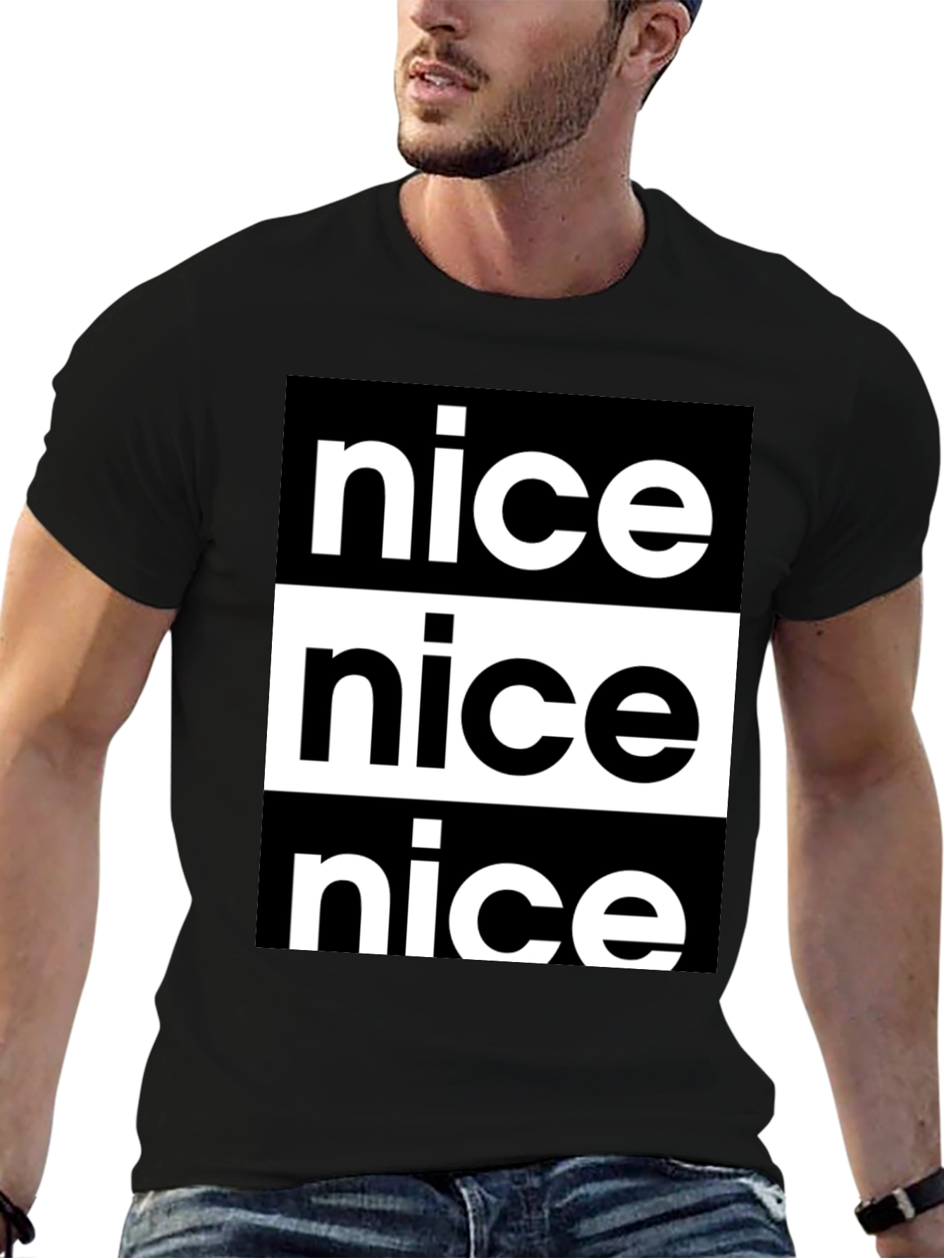 Nice Graphic Tee - Stylish Black T-Shirt
