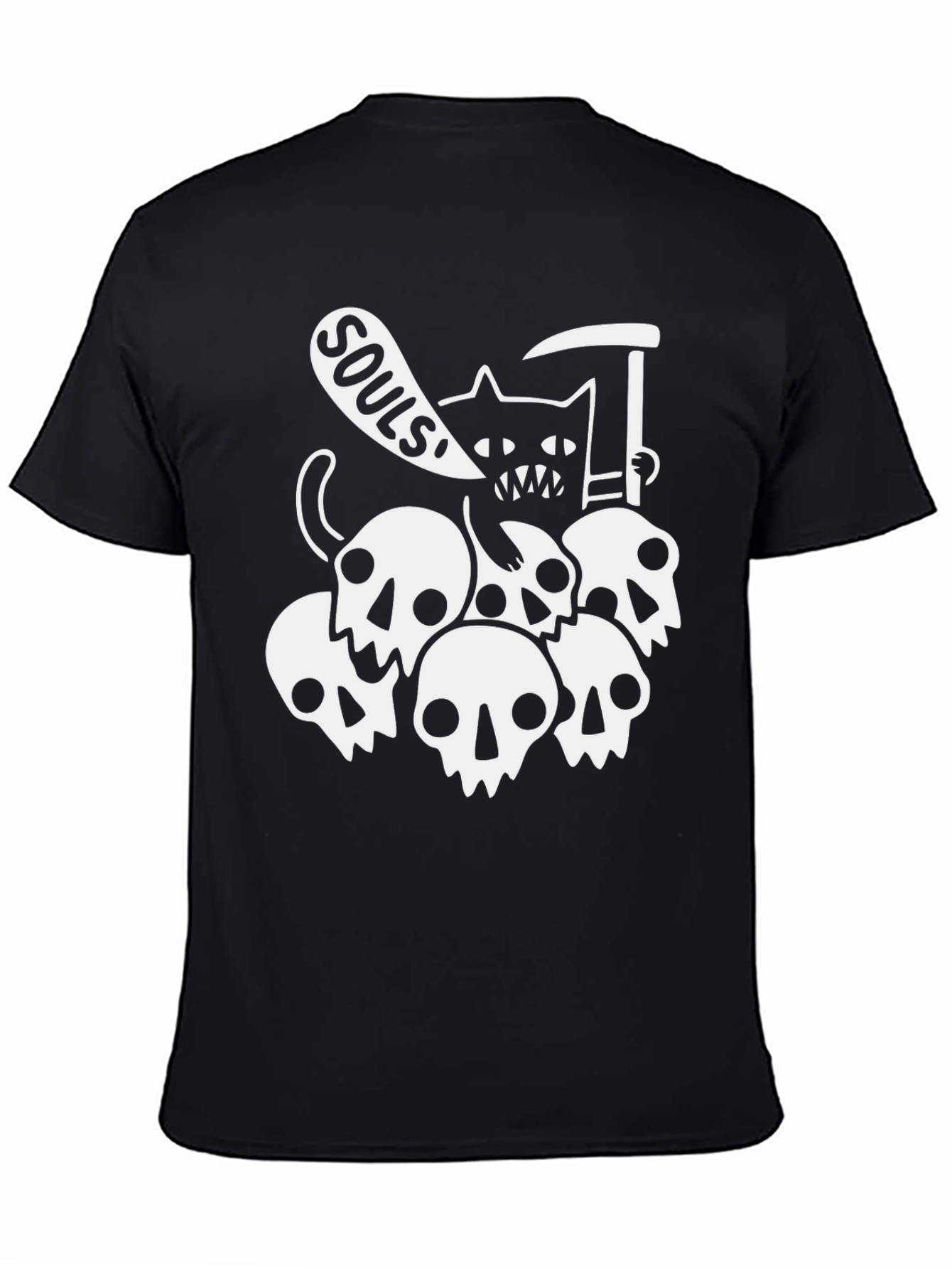 Grim Reaper Cat T-Shirt - Souls Design