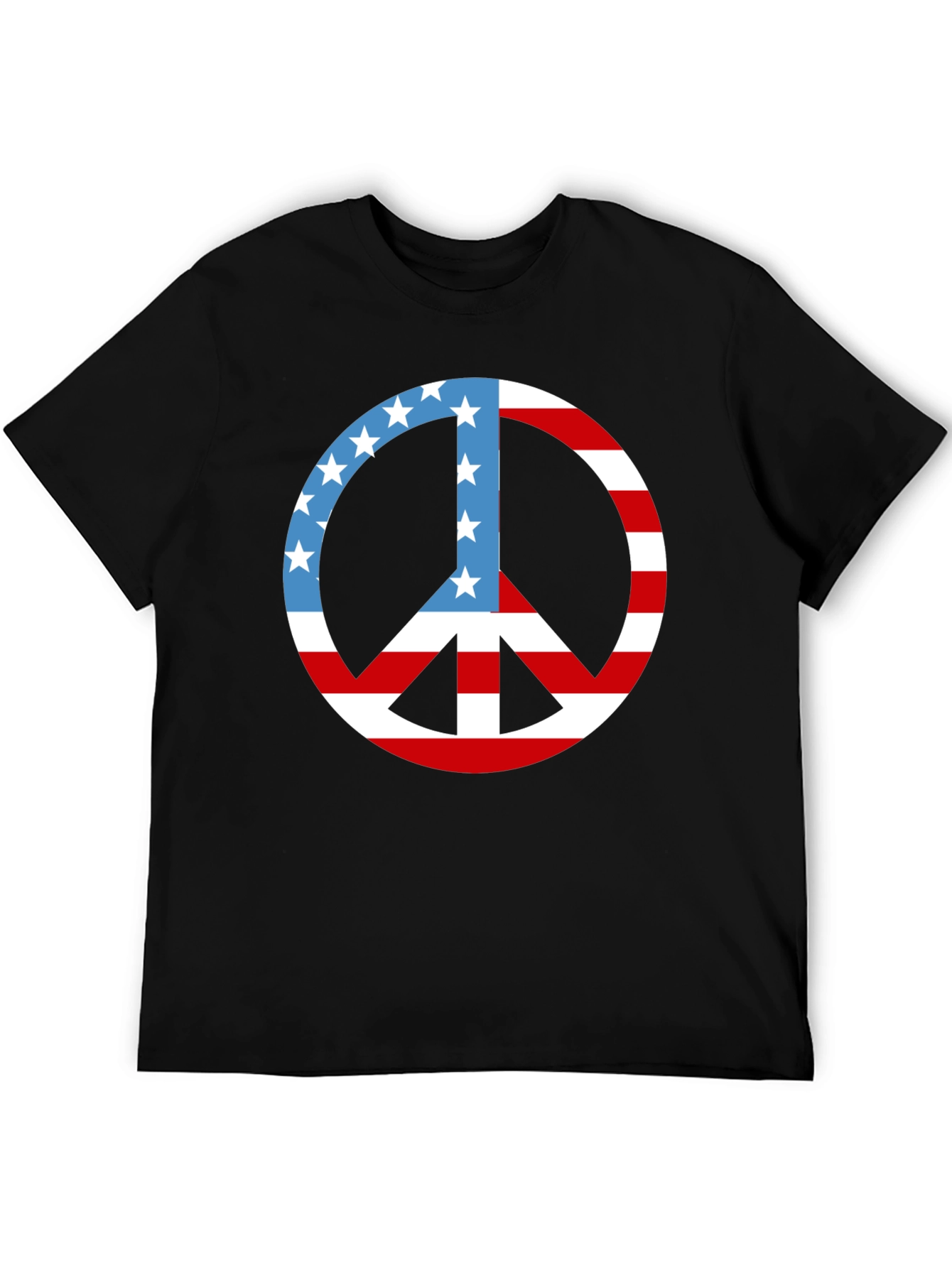 Patriotic Peace Sign T-Shirt: Stars & Stripes Design
