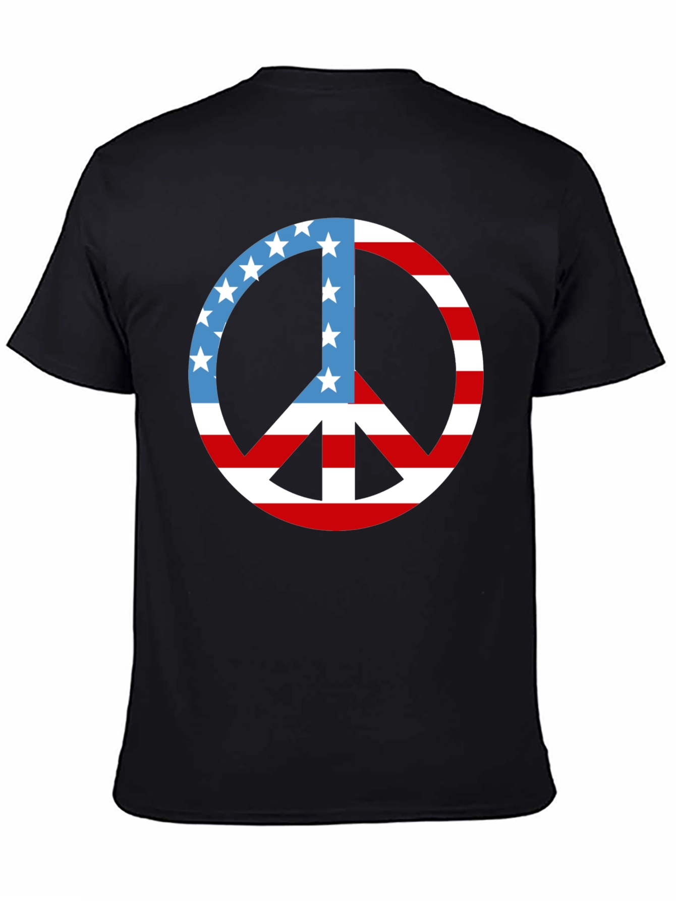 Patriotic Peace Sign T-Shirt: Stars & Stripes Design