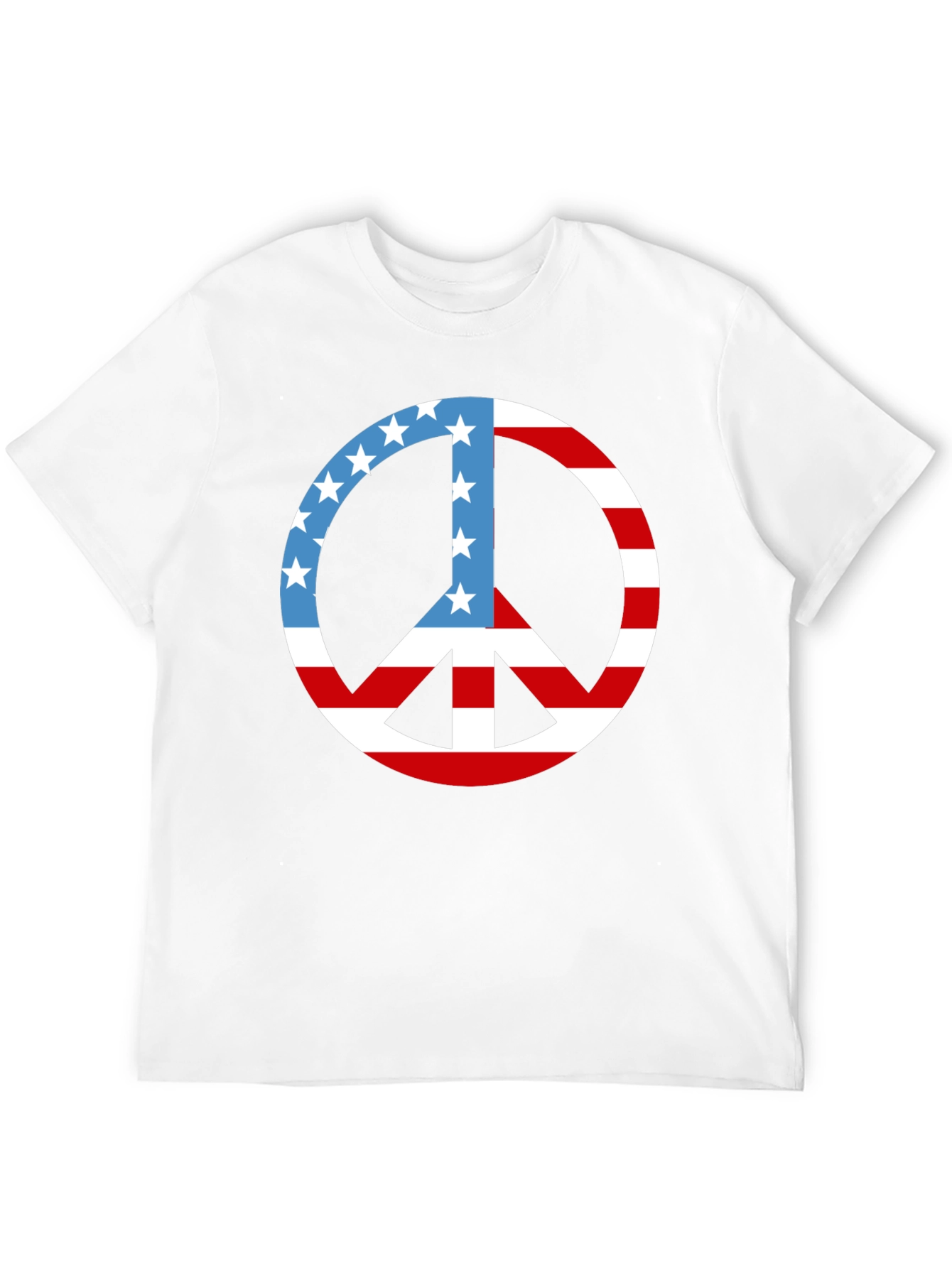 Patriotic Peace Sign T-Shirt: Stars & Stripes Design