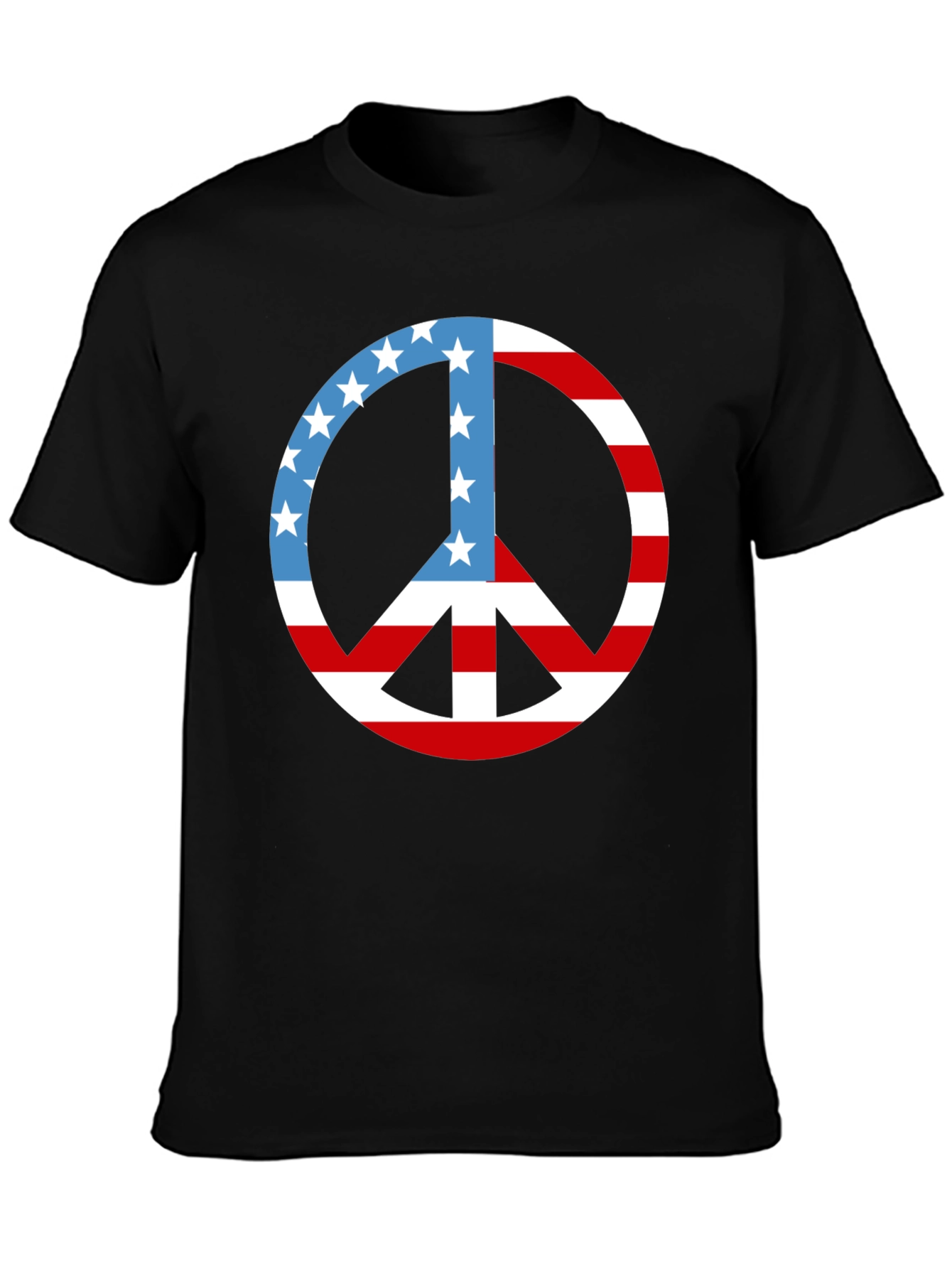 Patriotic Peace Sign T-Shirt: Stars & Stripes Design