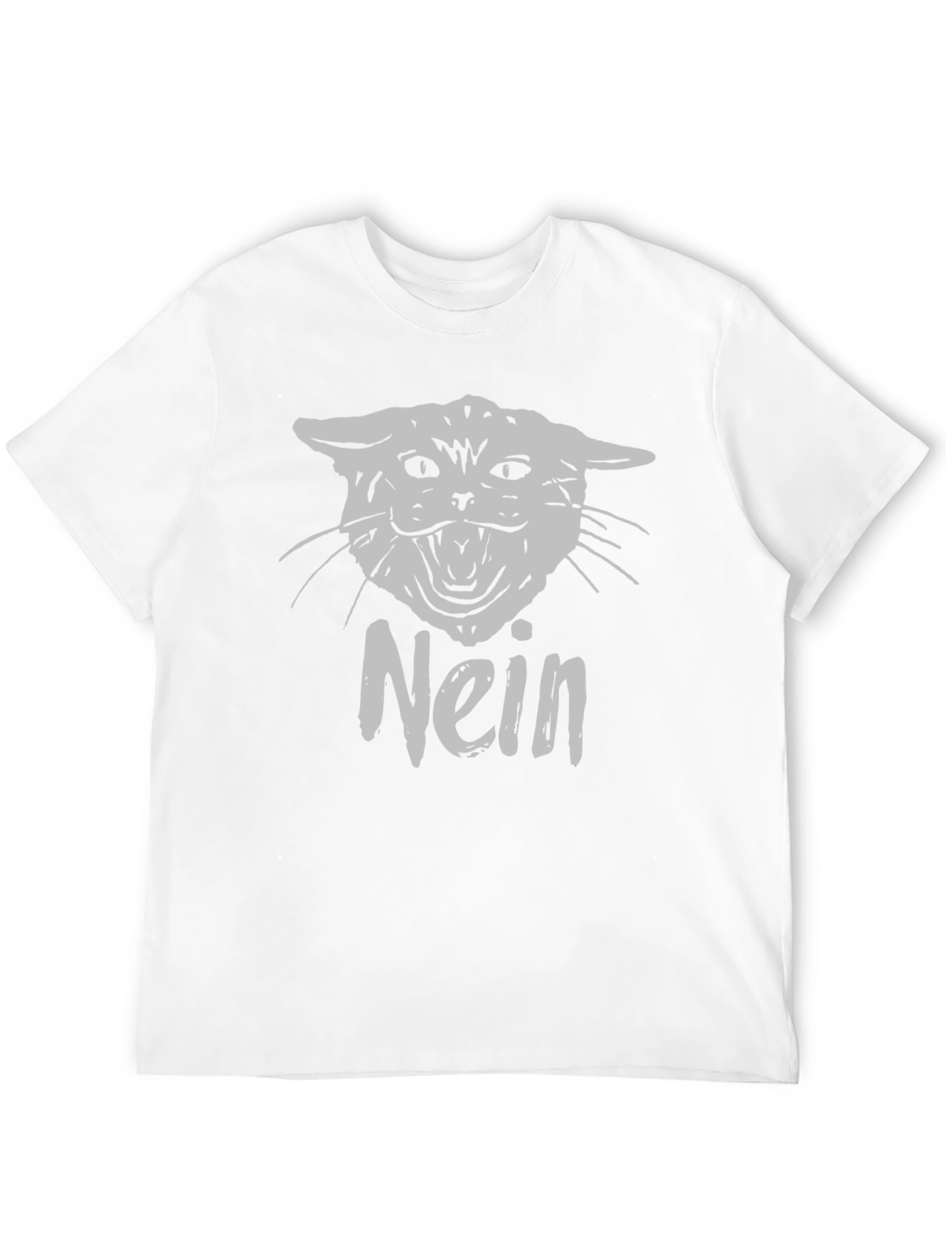 Nein Cat Graphic T-Shirt - Black Cotton Tee