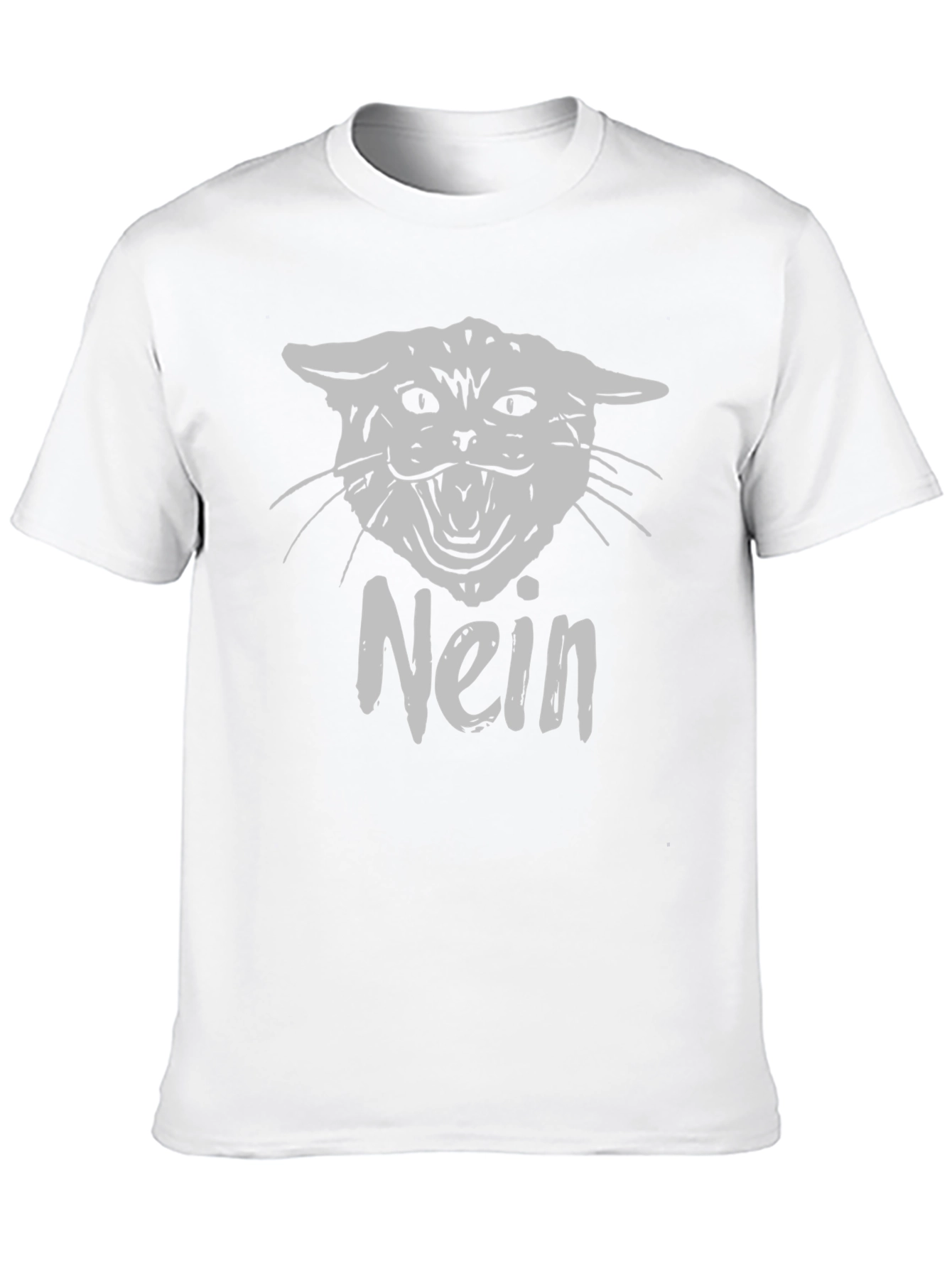 Nein Cat Graphic T-Shirt - Black Cotton Tee