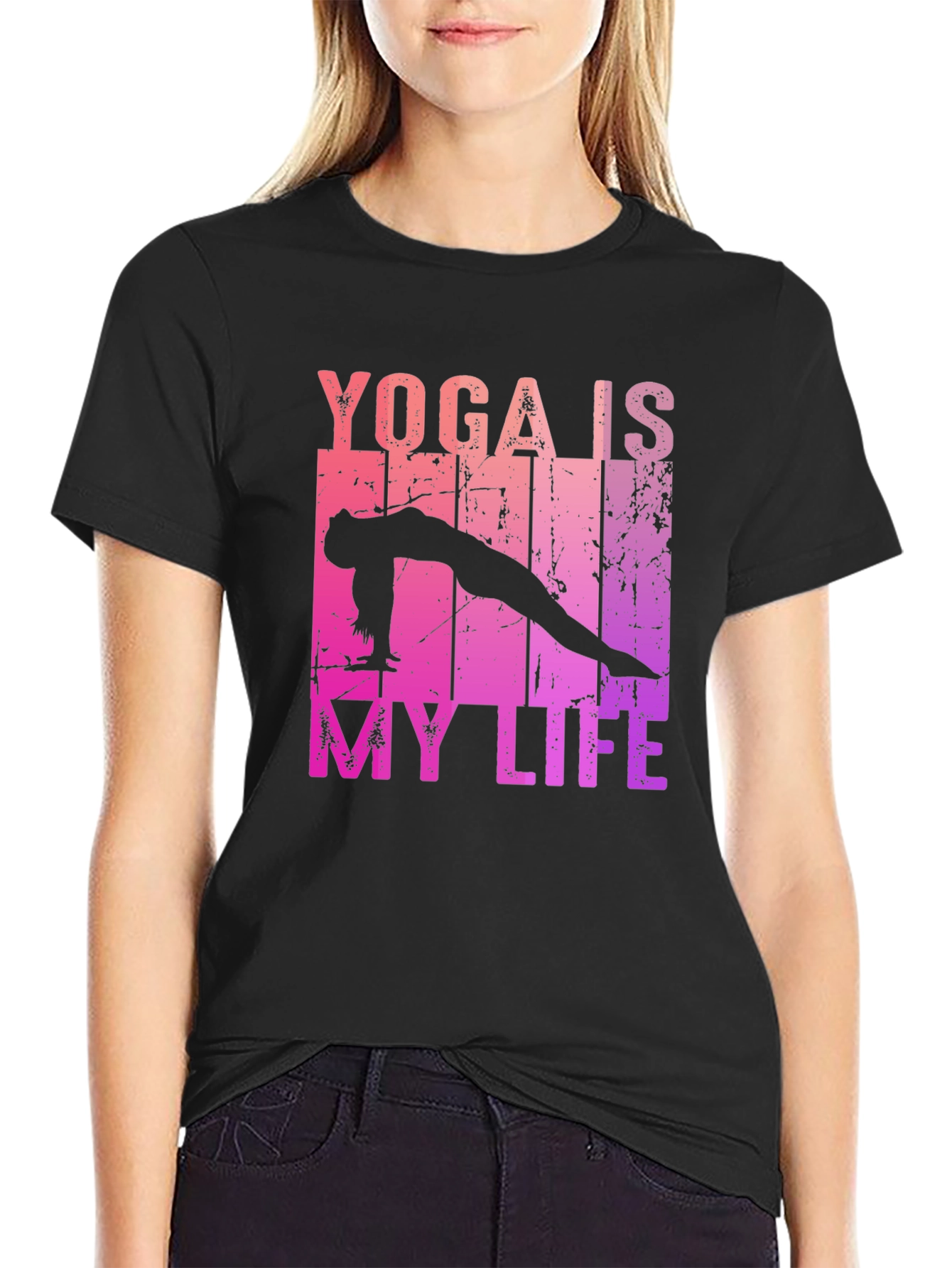 Yoga Is My Life Black T-Shirt