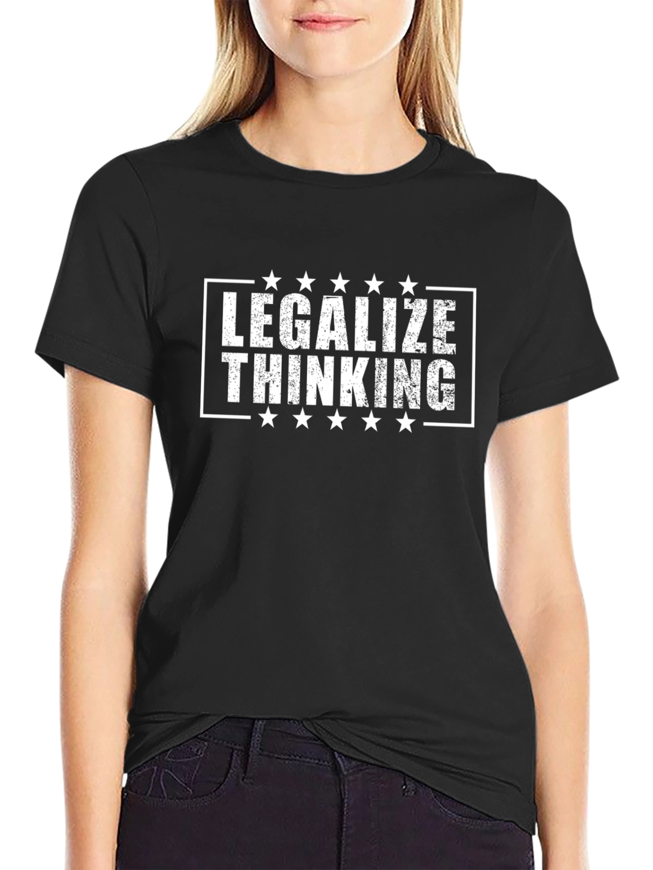 Legalize Thinking Graphic Tee - Black Cotton T-Shirt