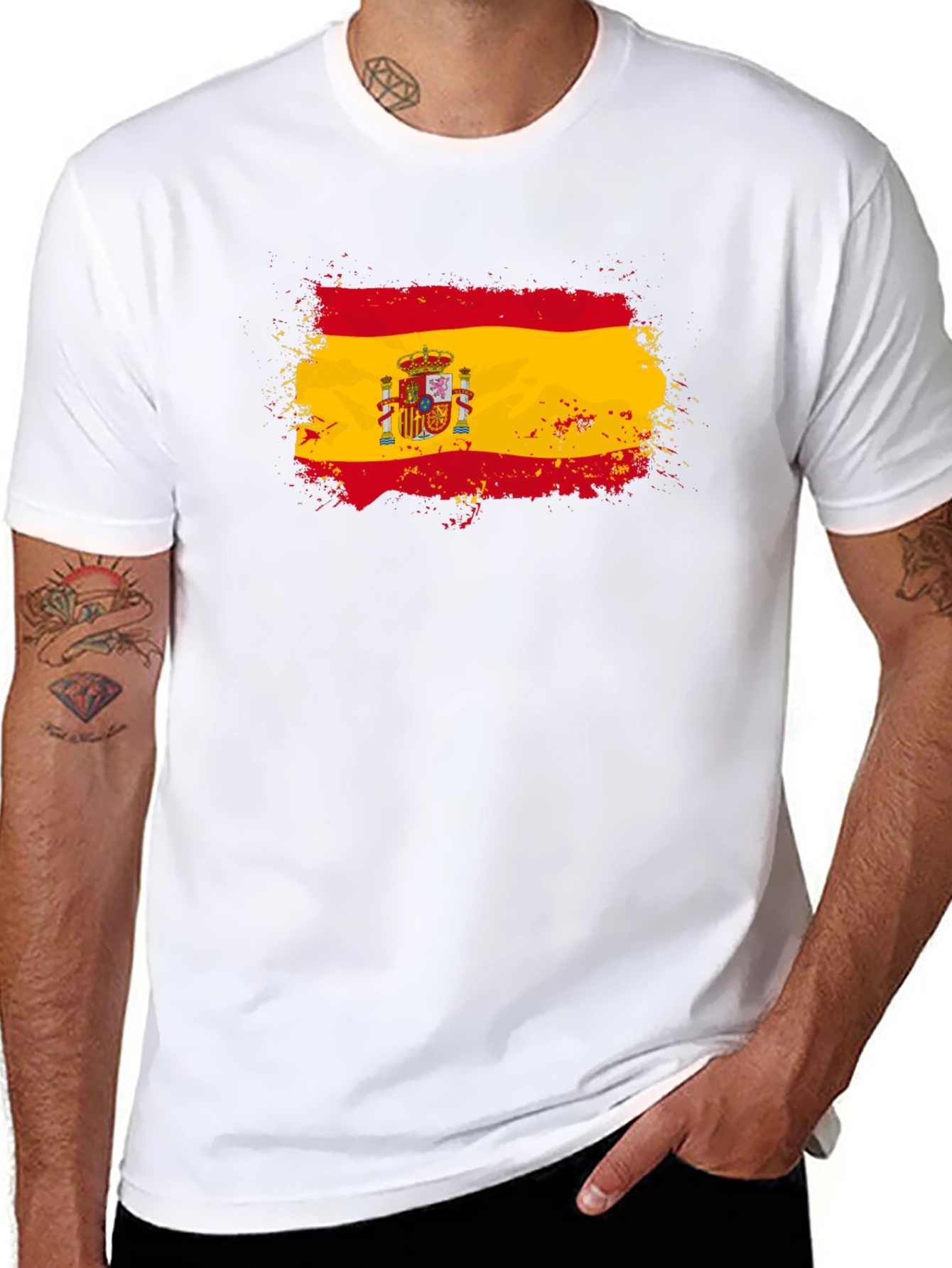Spain Flag T-Shirt - Distressed Design