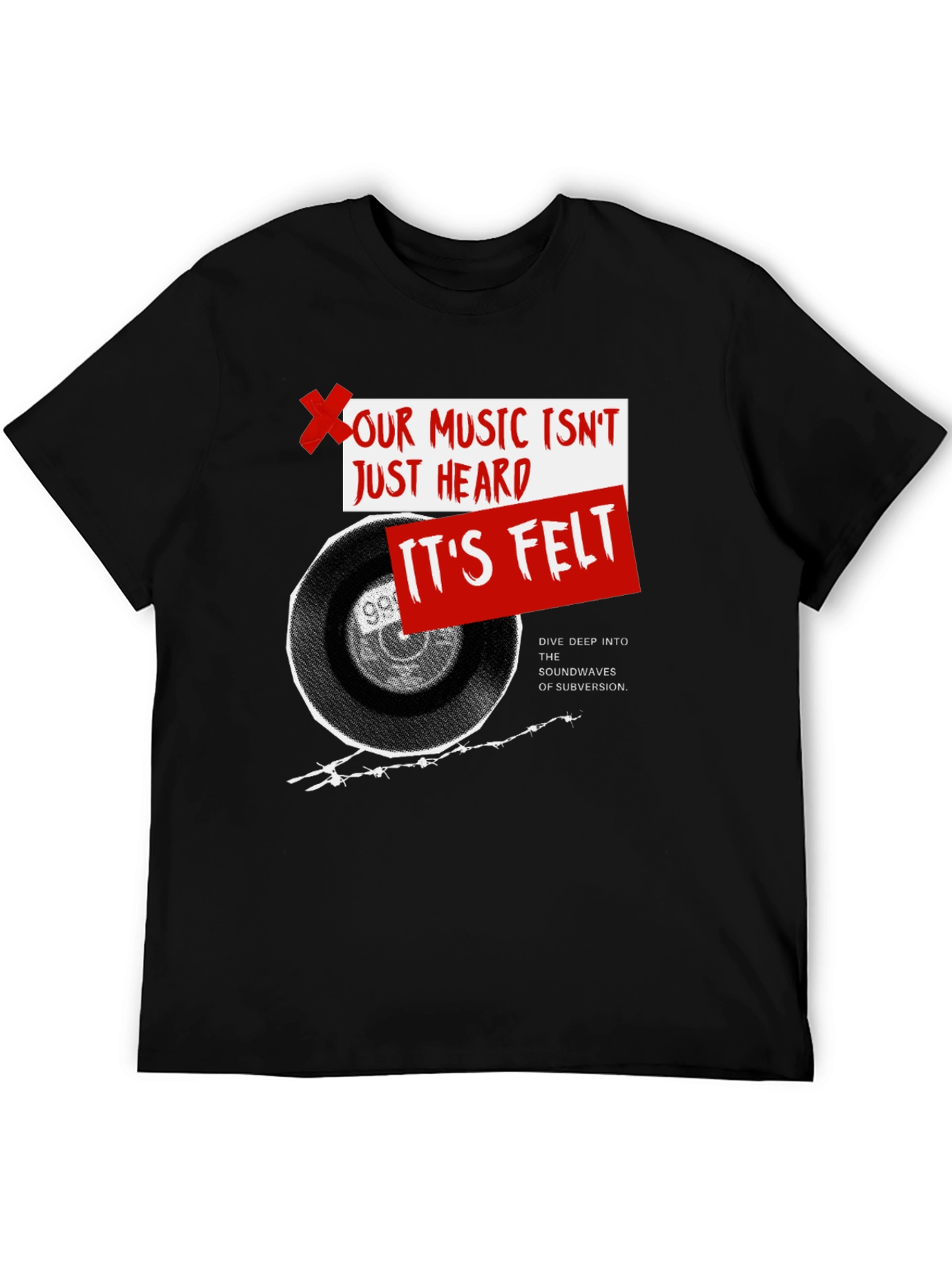 Music Felt T-Shirt - Dive Deep Subversion Sounds