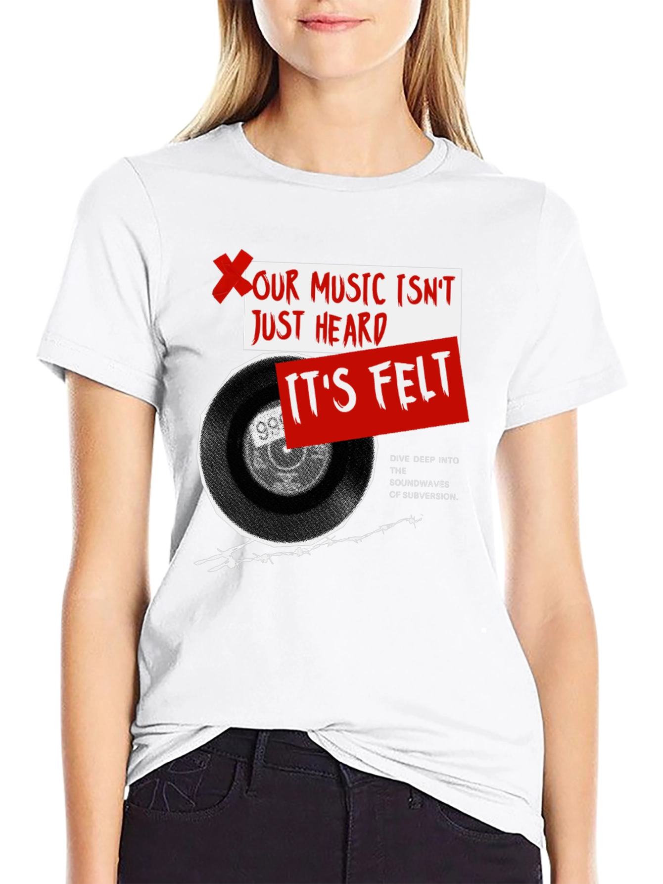 Music Felt T-Shirt - Dive Deep Subversion Sounds