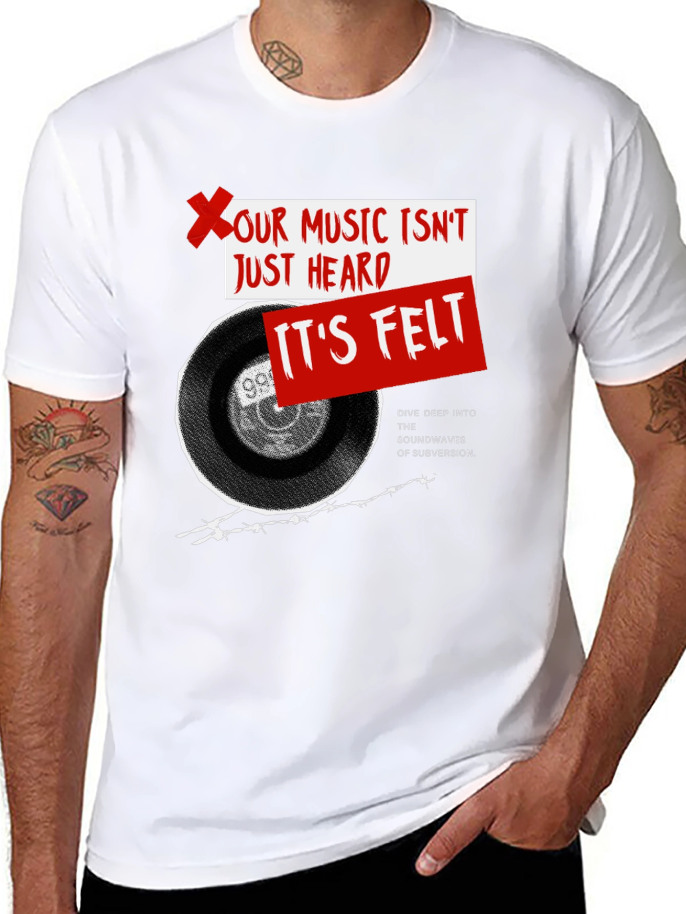 Music Felt T-Shirt - Dive Deep Subversion Sounds